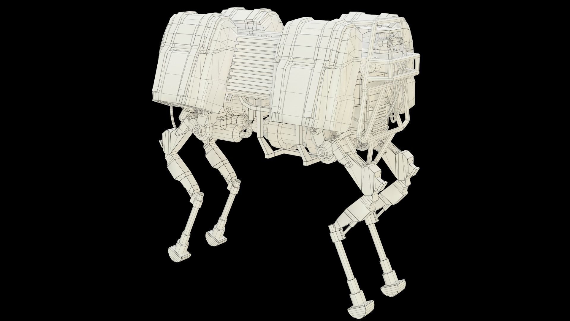 BigDog Robot Boston Dynamics Low-poly 3D model_14
