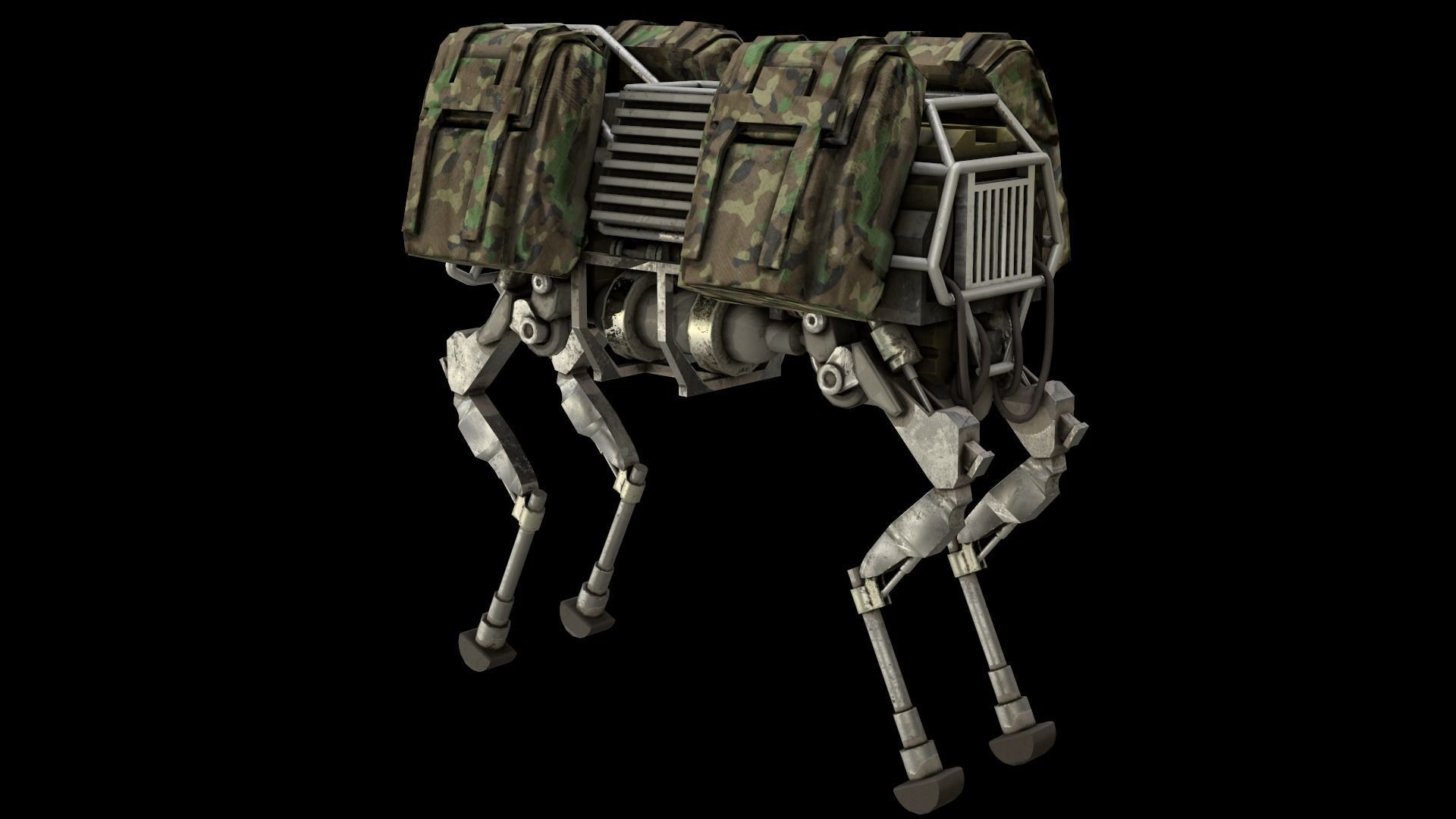 BigDog Robot Boston Dynamics Low-poly 3D model_11