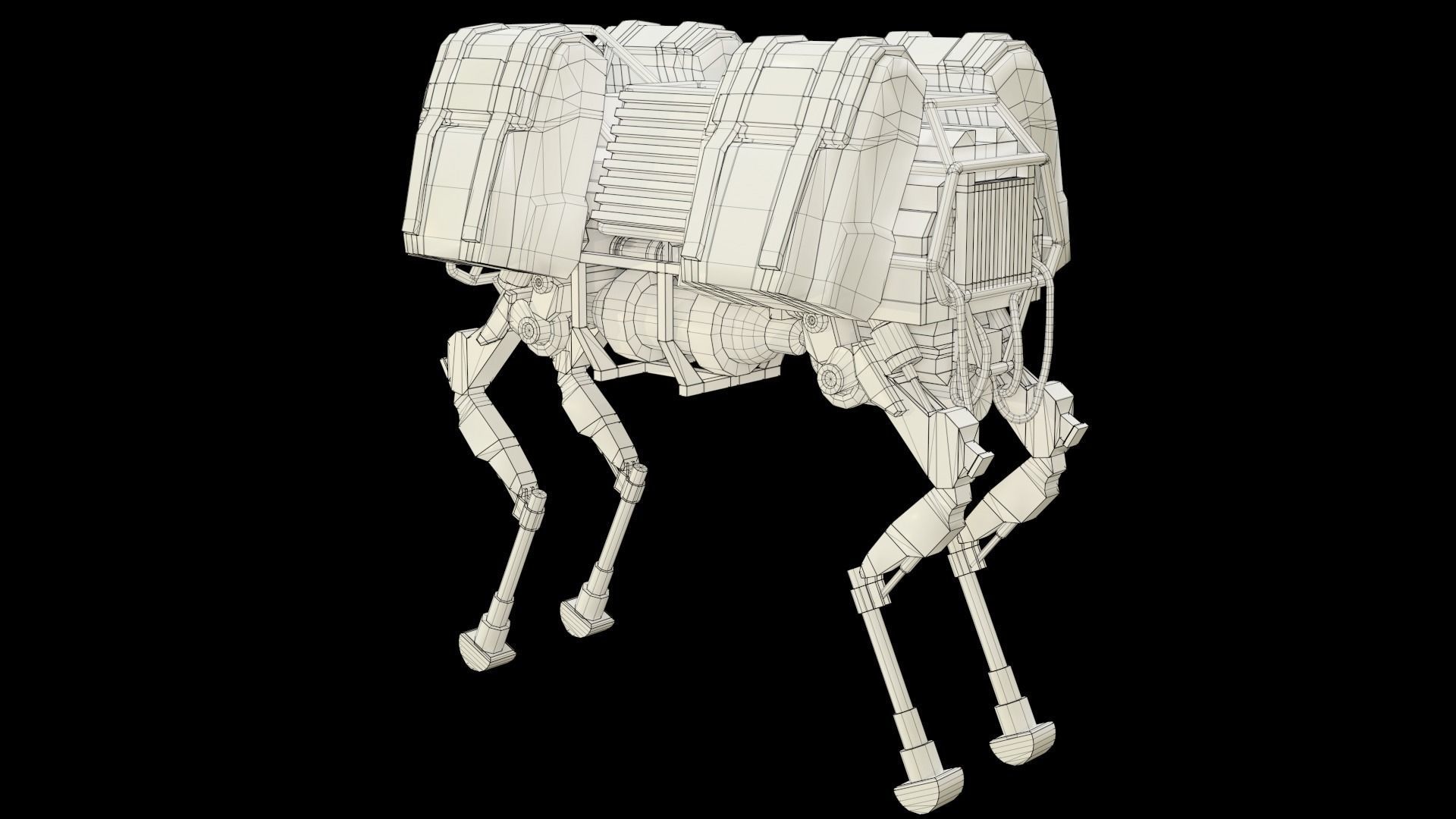 BigDog Robot Boston Dynamics Low-poly 3D model_12