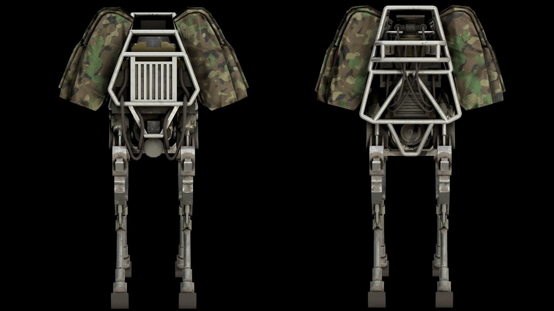 BigDog Robot Boston Dynamics Low-poly 3D model_10