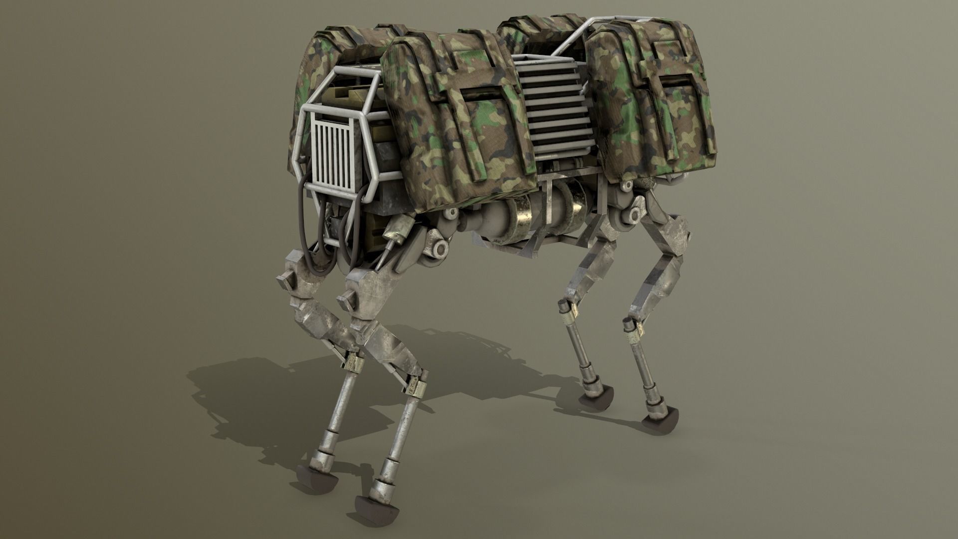 BigDog Robot Boston Dynamics Low-poly 3D model_5