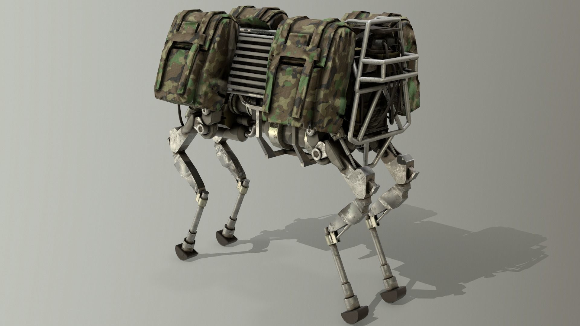 BigDog Robot Boston Dynamics Low-poly 3D model_6