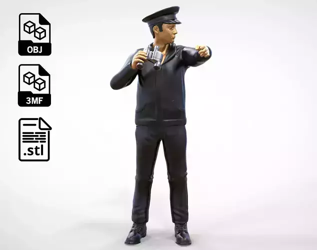 U-boat Captain with Binoculars