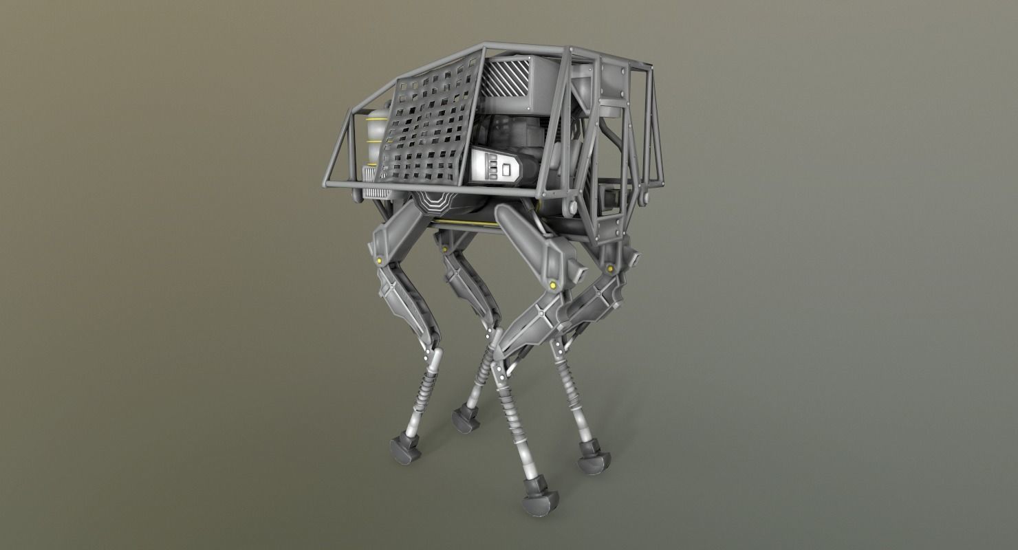 BigDog Robot Boston Dynamics Low-poly 3D model_1