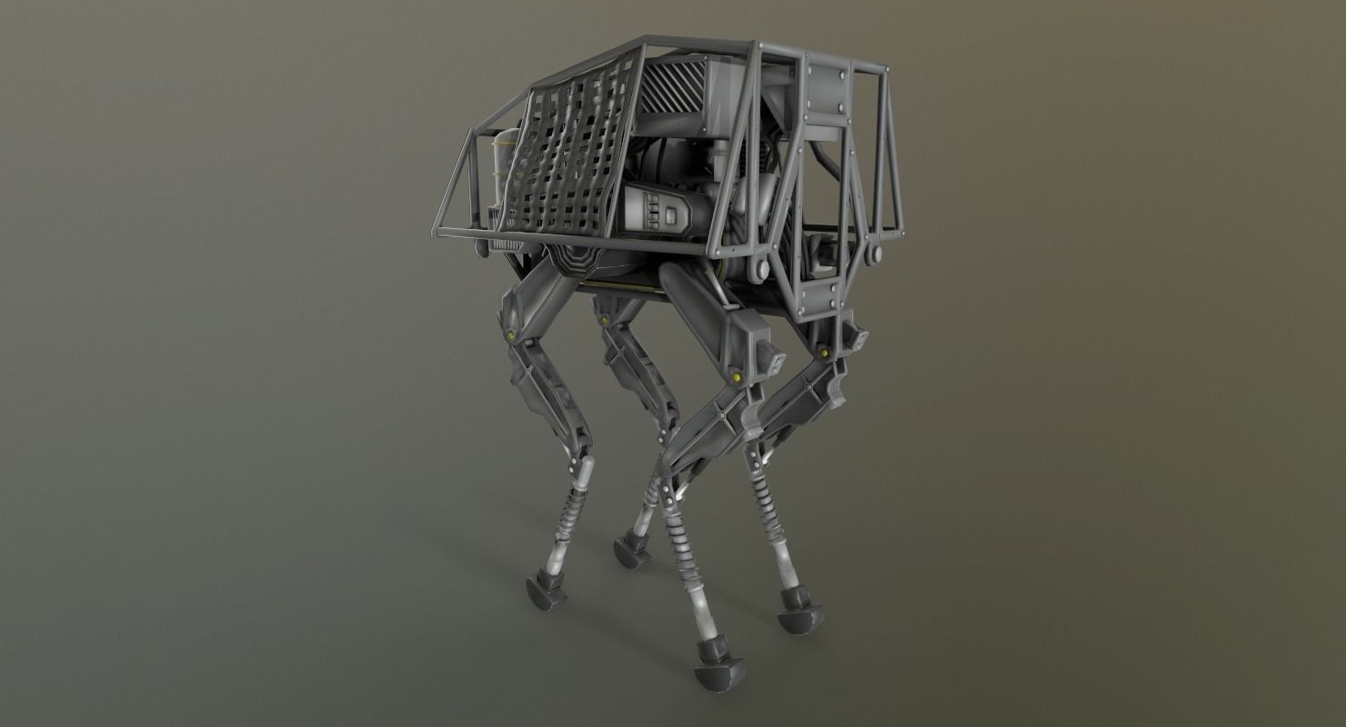 BigDog Robot Boston Dynamics Low-poly 3D model_6
