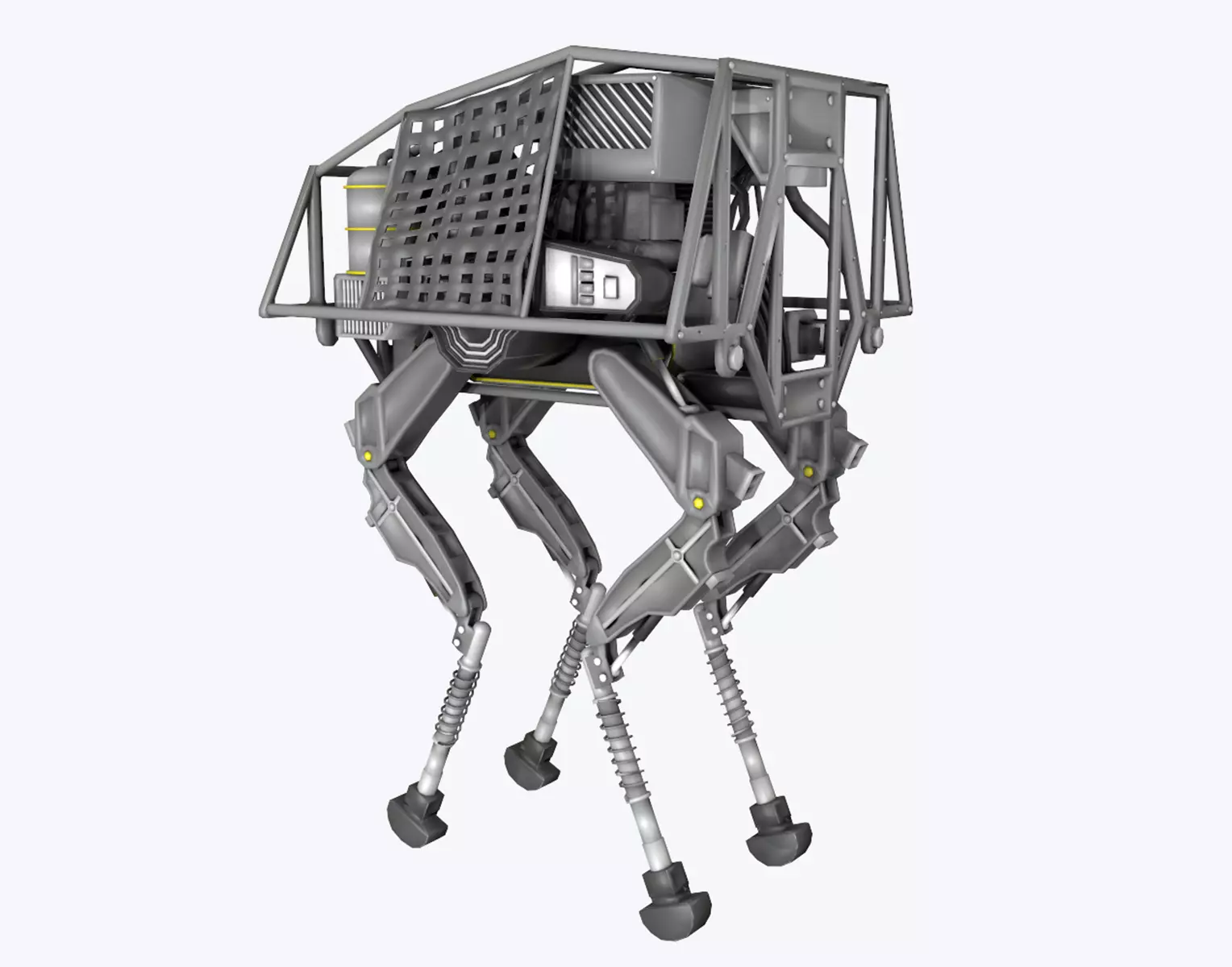BigDog Robot Boston Dynamics Low-poly 3D model_0