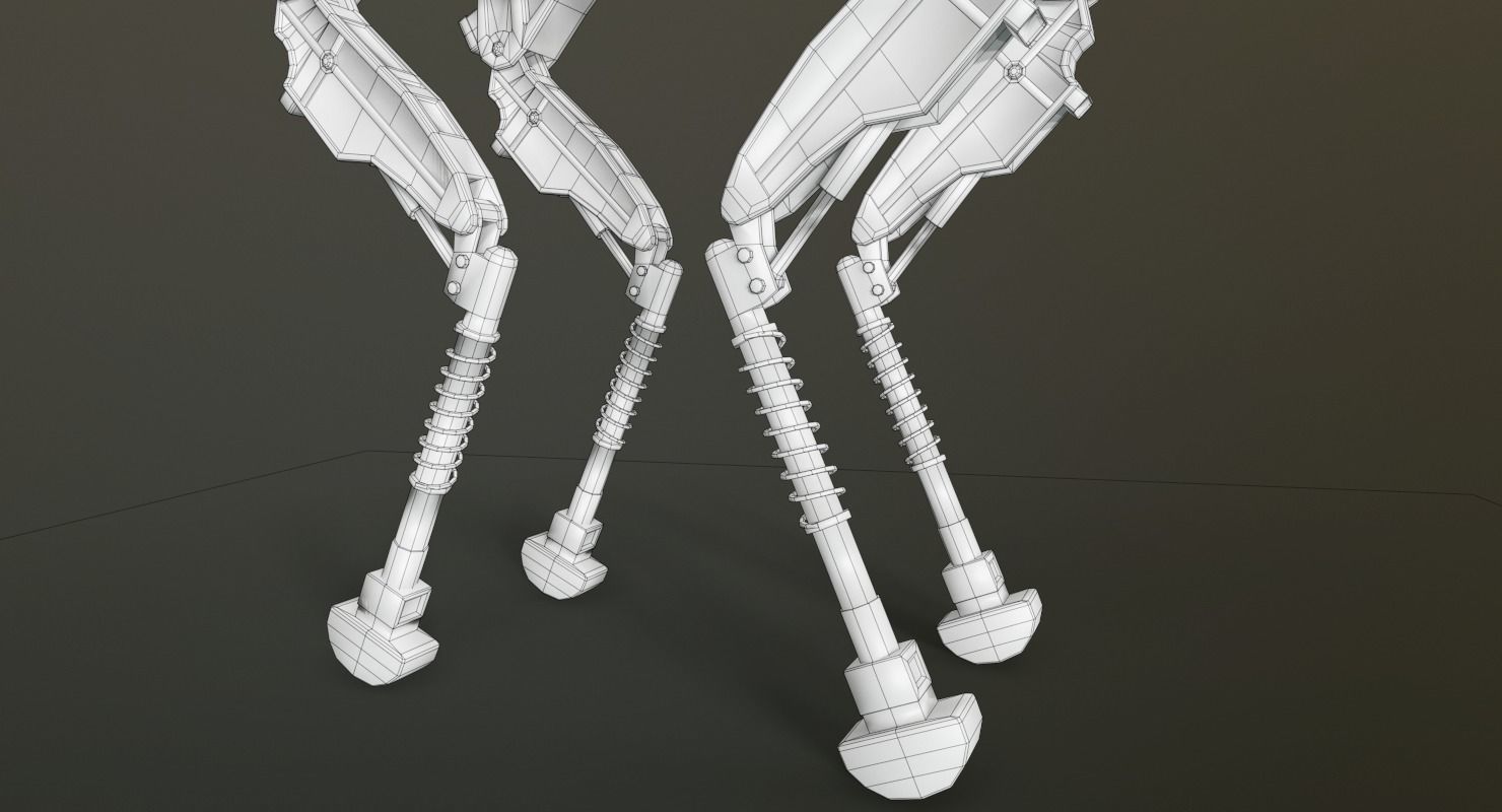 BigDog Robot Boston Dynamics Low-poly 3D model_16