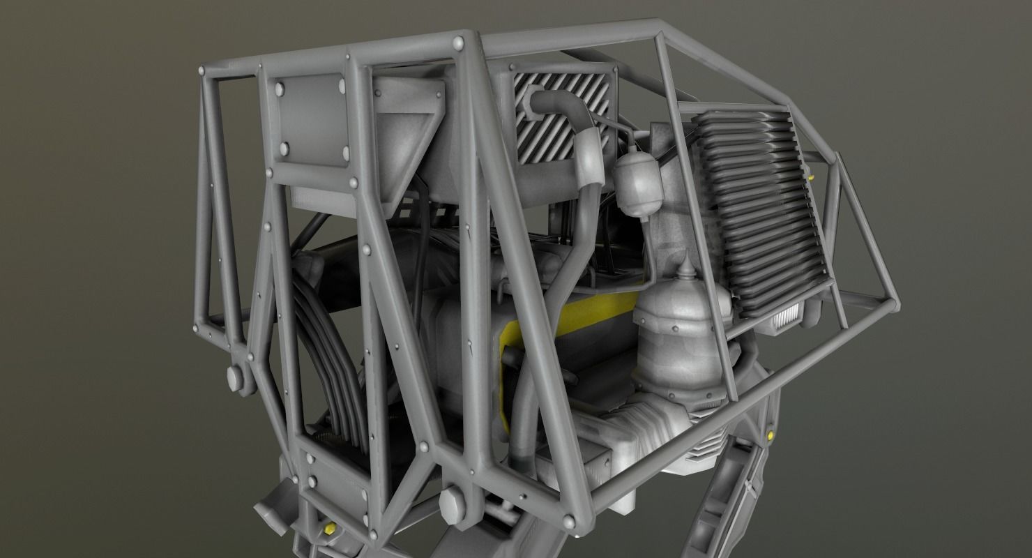 BigDog Robot Boston Dynamics Low-poly 3D model_8