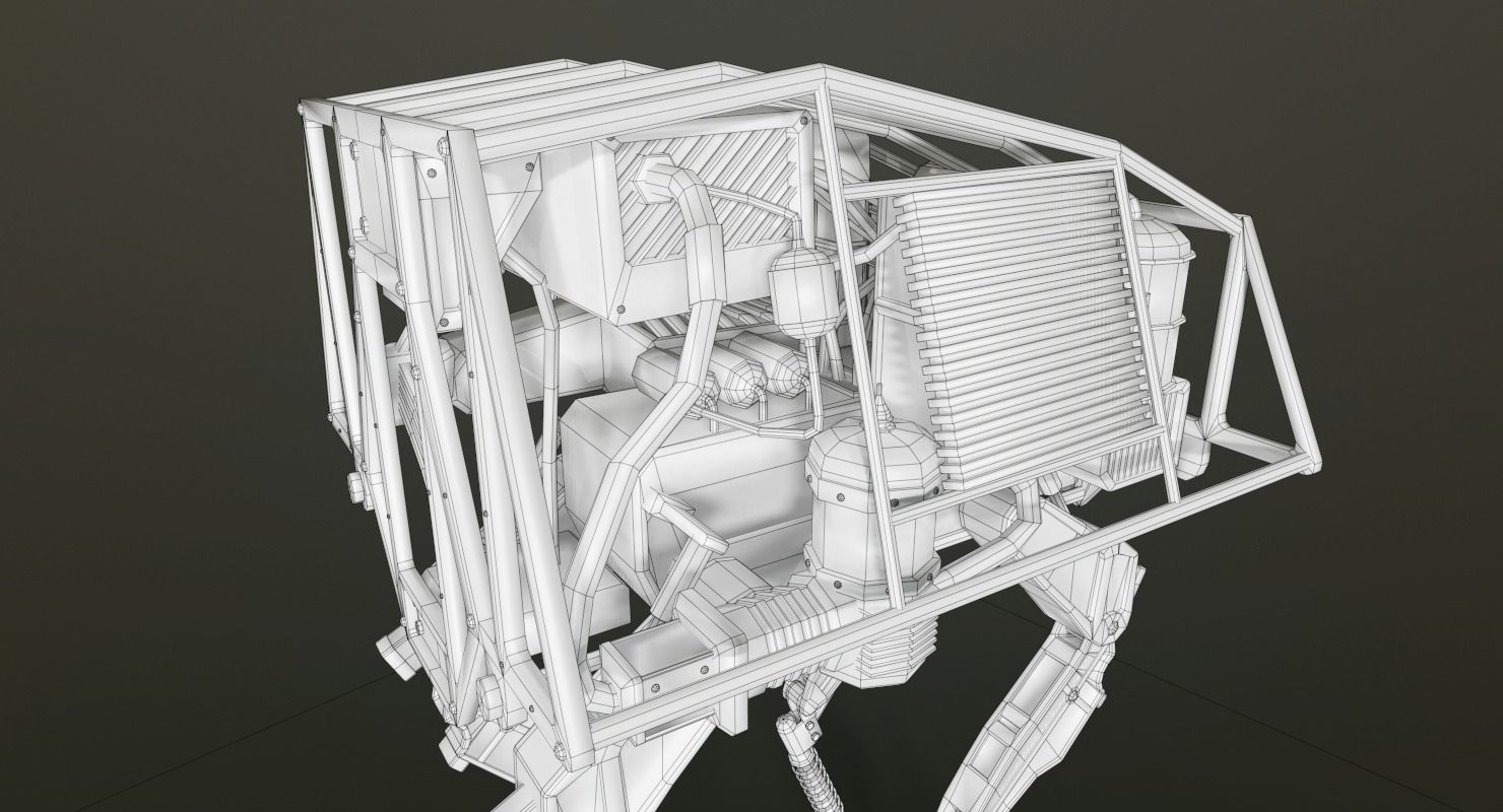 BigDog Robot Boston Dynamics Low-poly 3D model_14