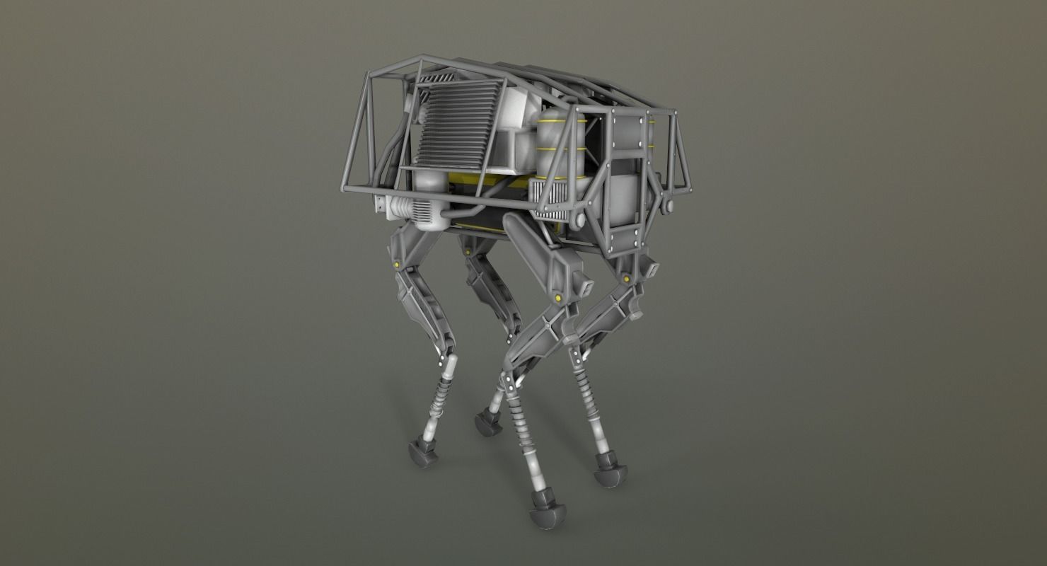 BigDog Robot Boston Dynamics Low-poly 3D model_4