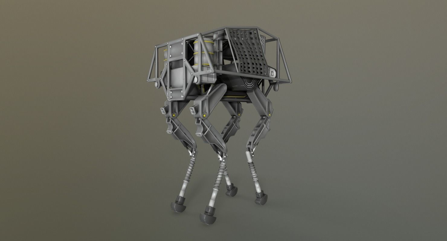 BigDog Robot Boston Dynamics Low-poly 3D model_5