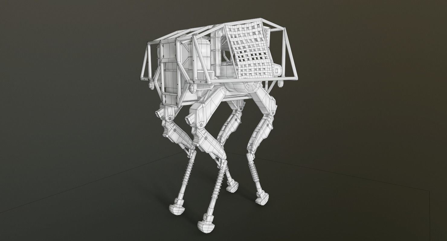 BigDog Robot Boston Dynamics Low-poly 3D model_12