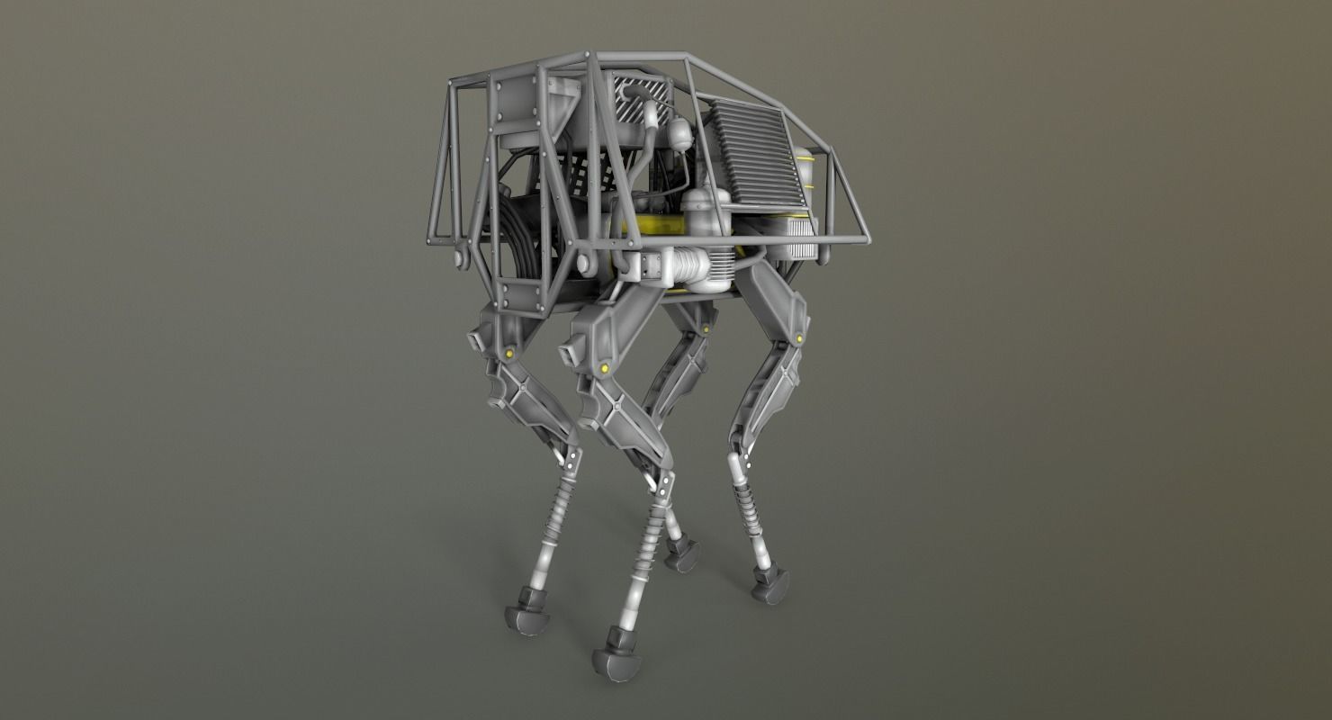 BigDog Robot Boston Dynamics Low-poly 3D model_2