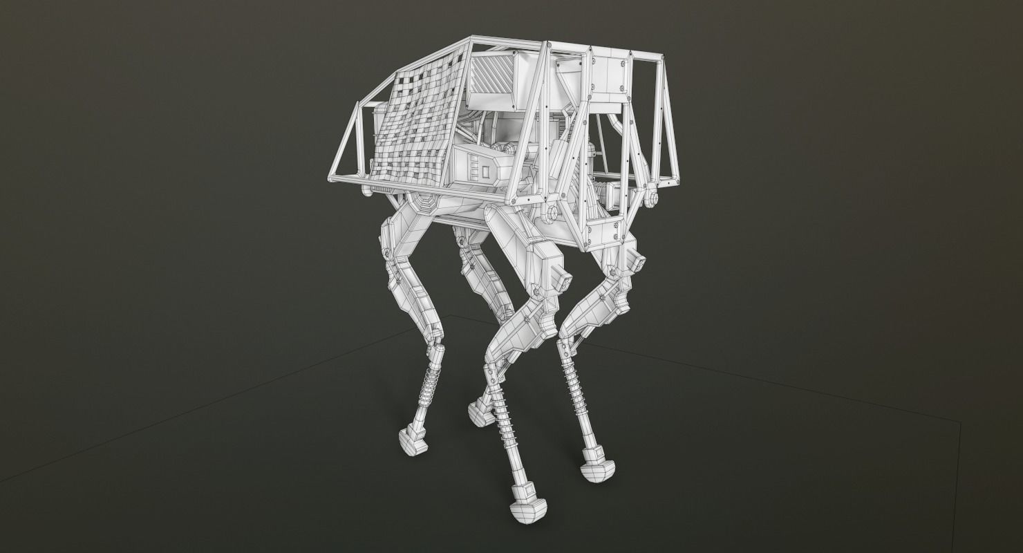 BigDog Robot Boston Dynamics Low-poly 3D model_13