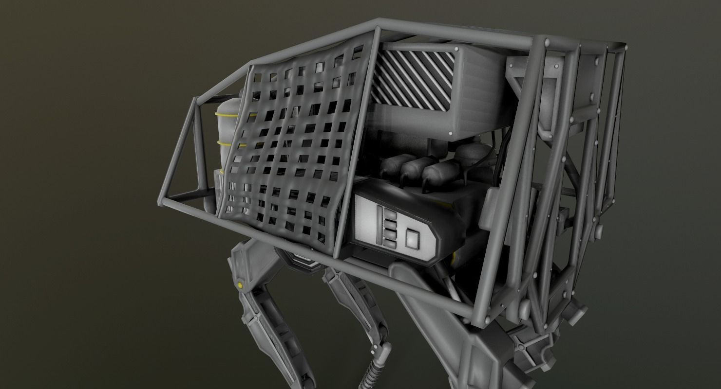 BigDog Robot Boston Dynamics Low-poly 3D model_10