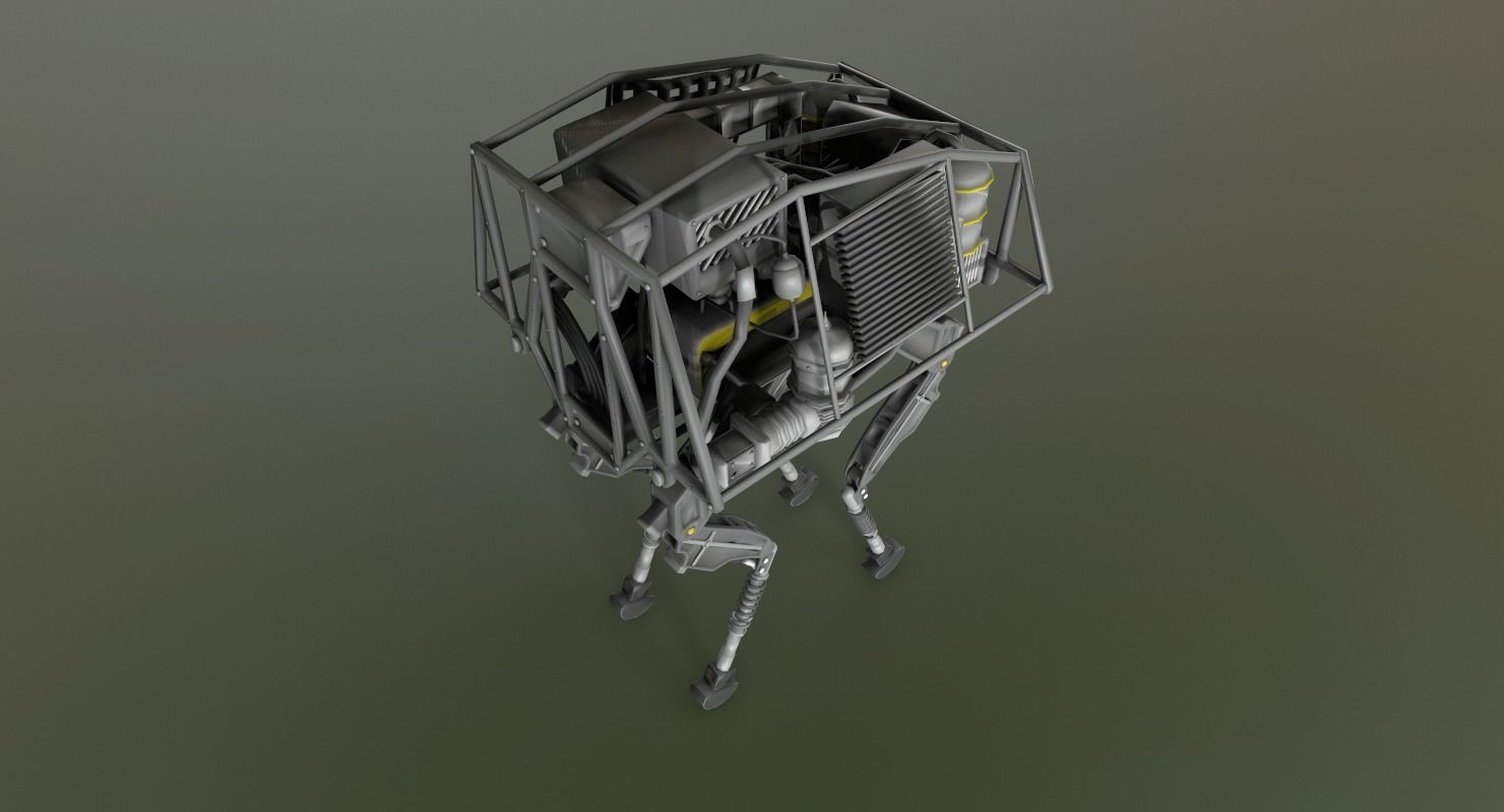 BigDog Robot Boston Dynamics Low-poly 3D model_7