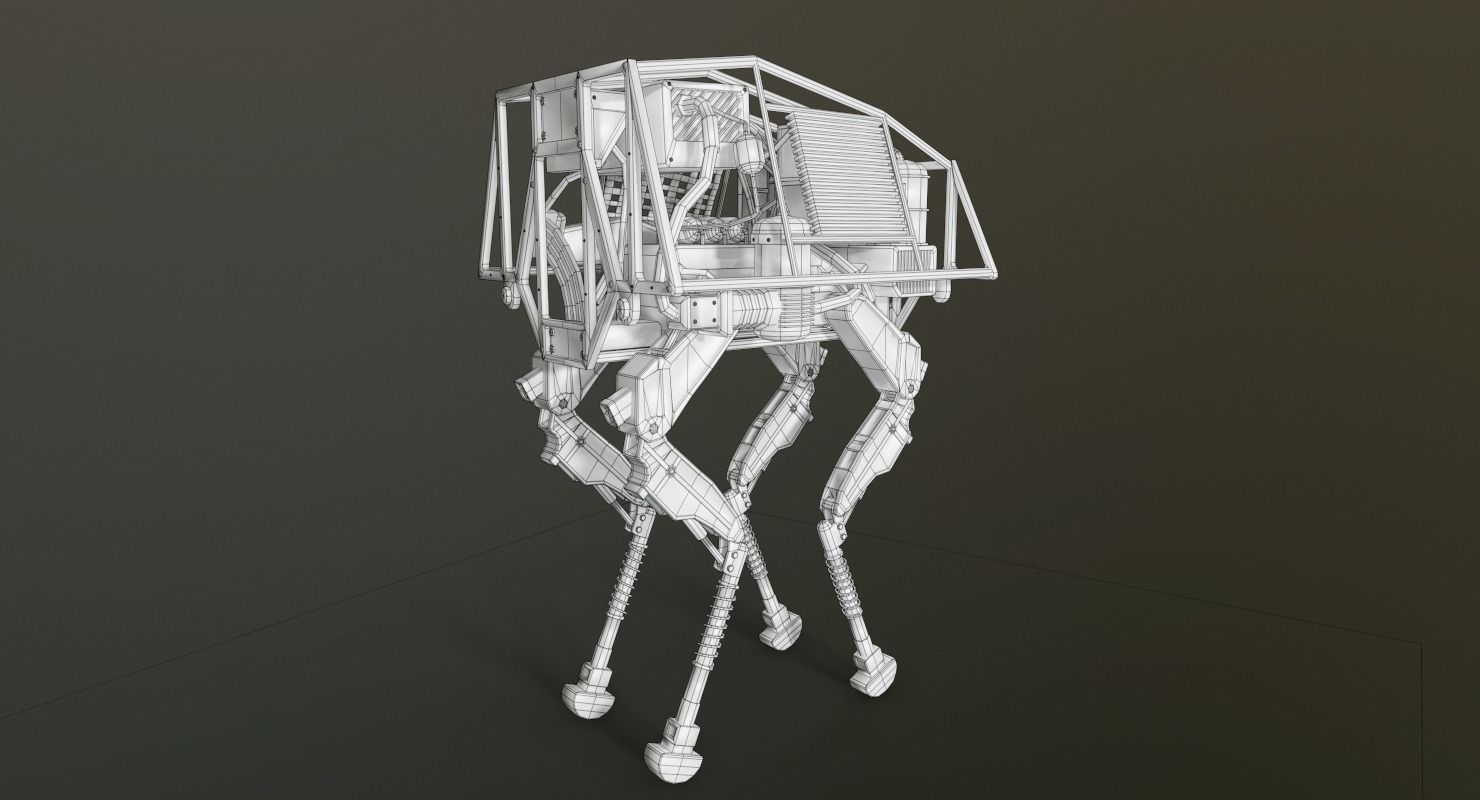 BigDog Robot Boston Dynamics Low-poly 3D model_11