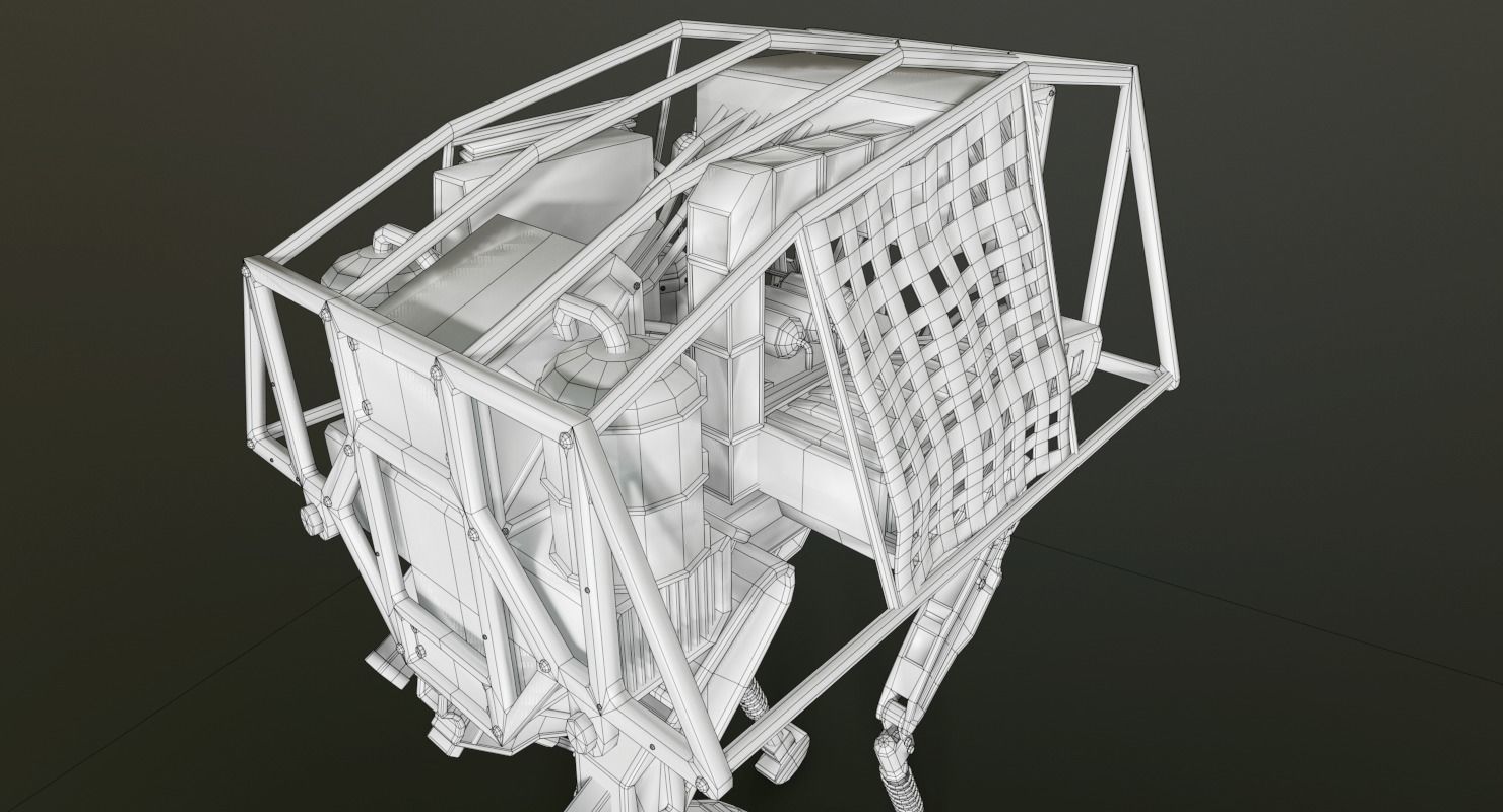 BigDog Robot Boston Dynamics Low-poly 3D model_15