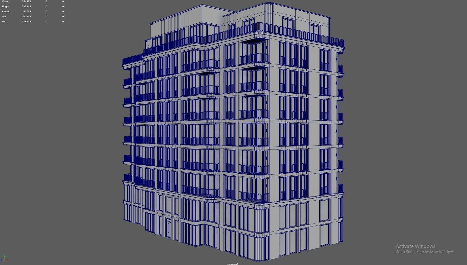Modern Building Low-poly 3D model_5