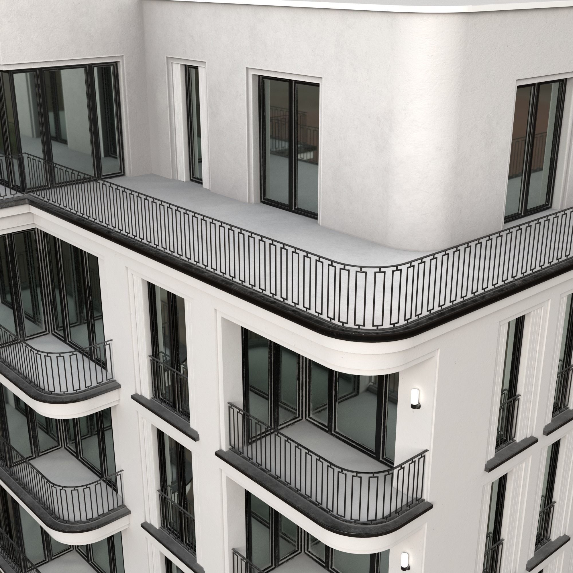 Modern Building Low-poly 3D model_4