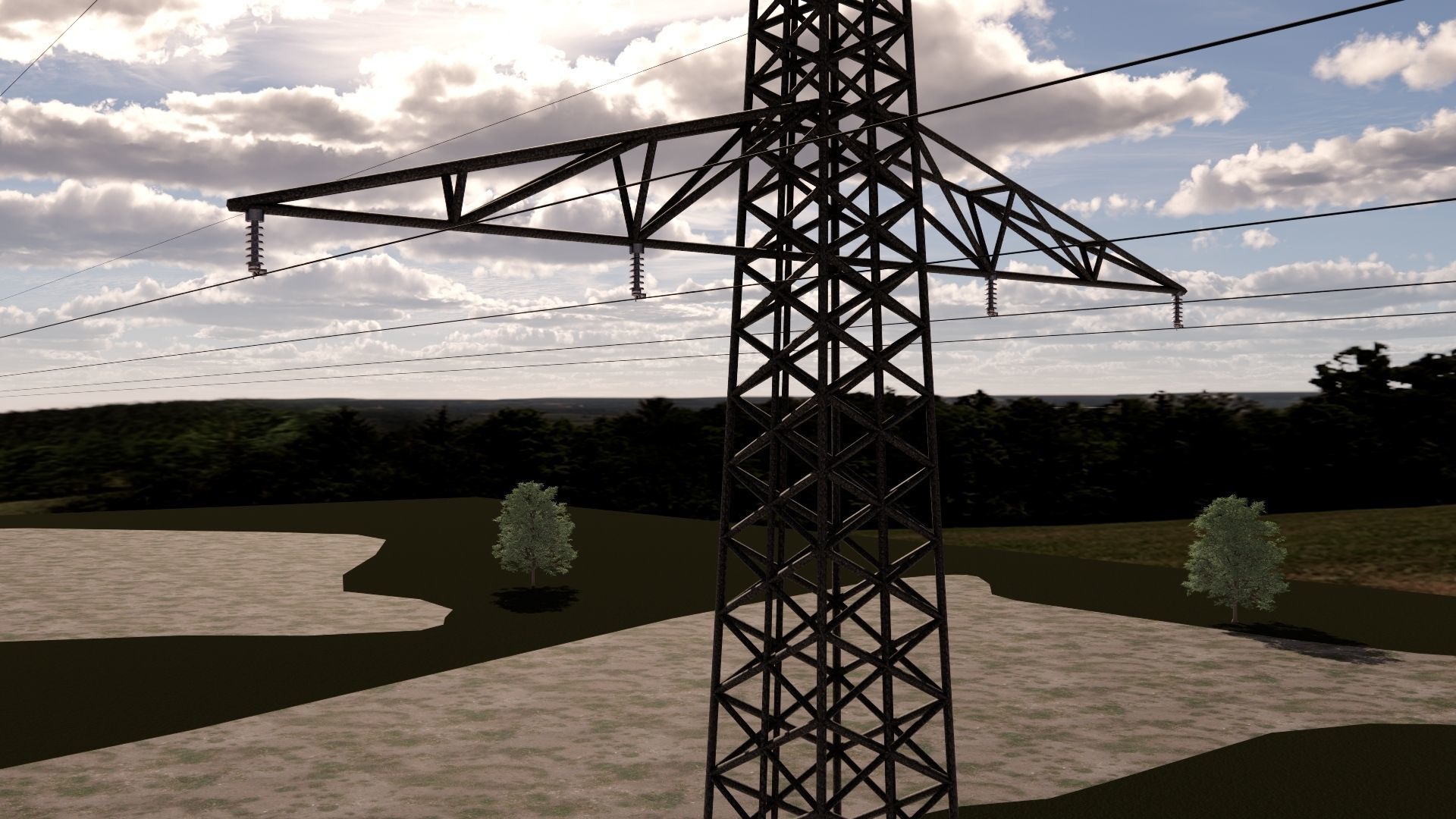 ELECTRCIC TOWER 2-LOW POLY Low-poly 3D model_25