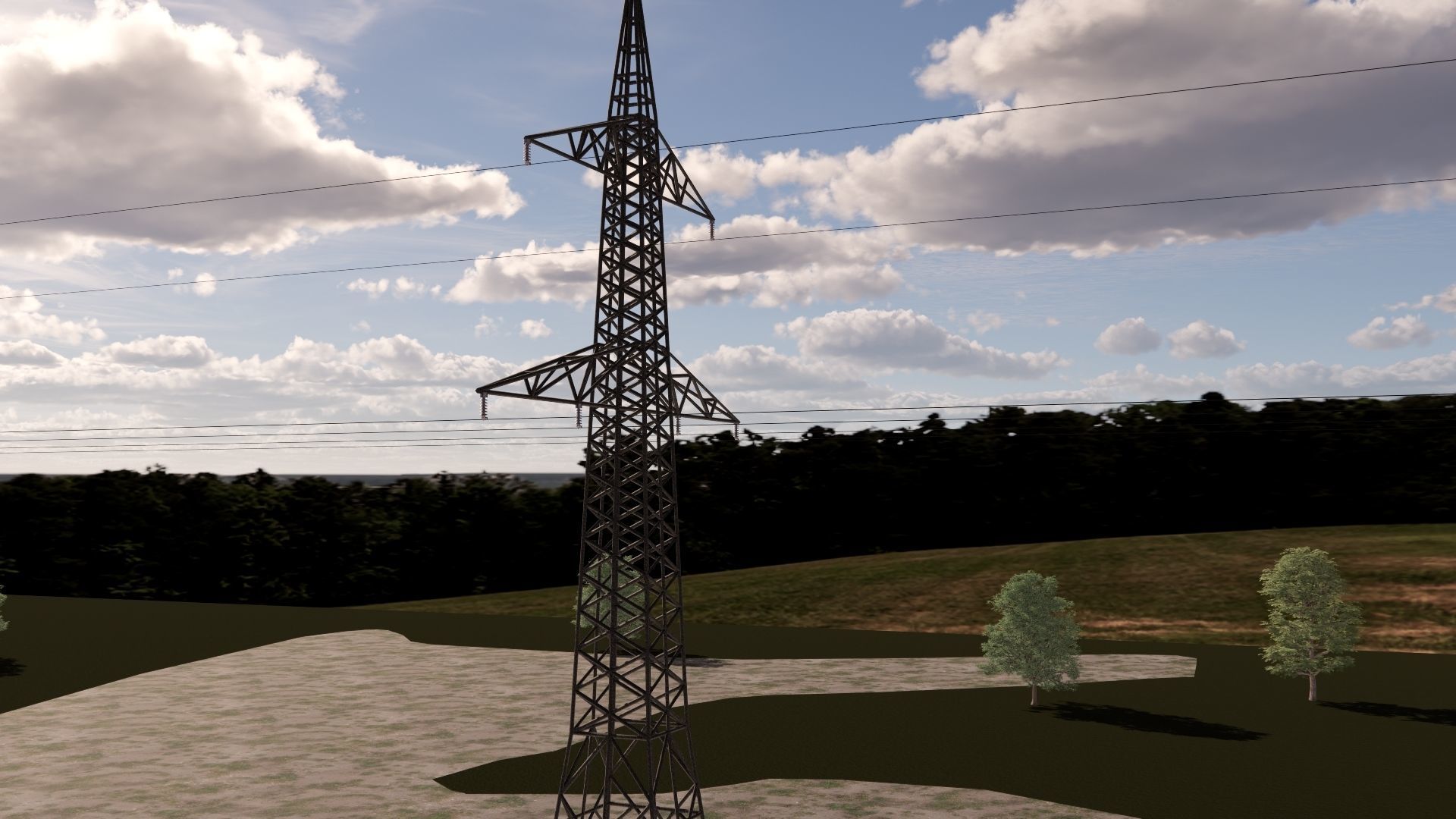 ELECTRCIC TOWER 2-LOW POLY Low-poly 3D model_23