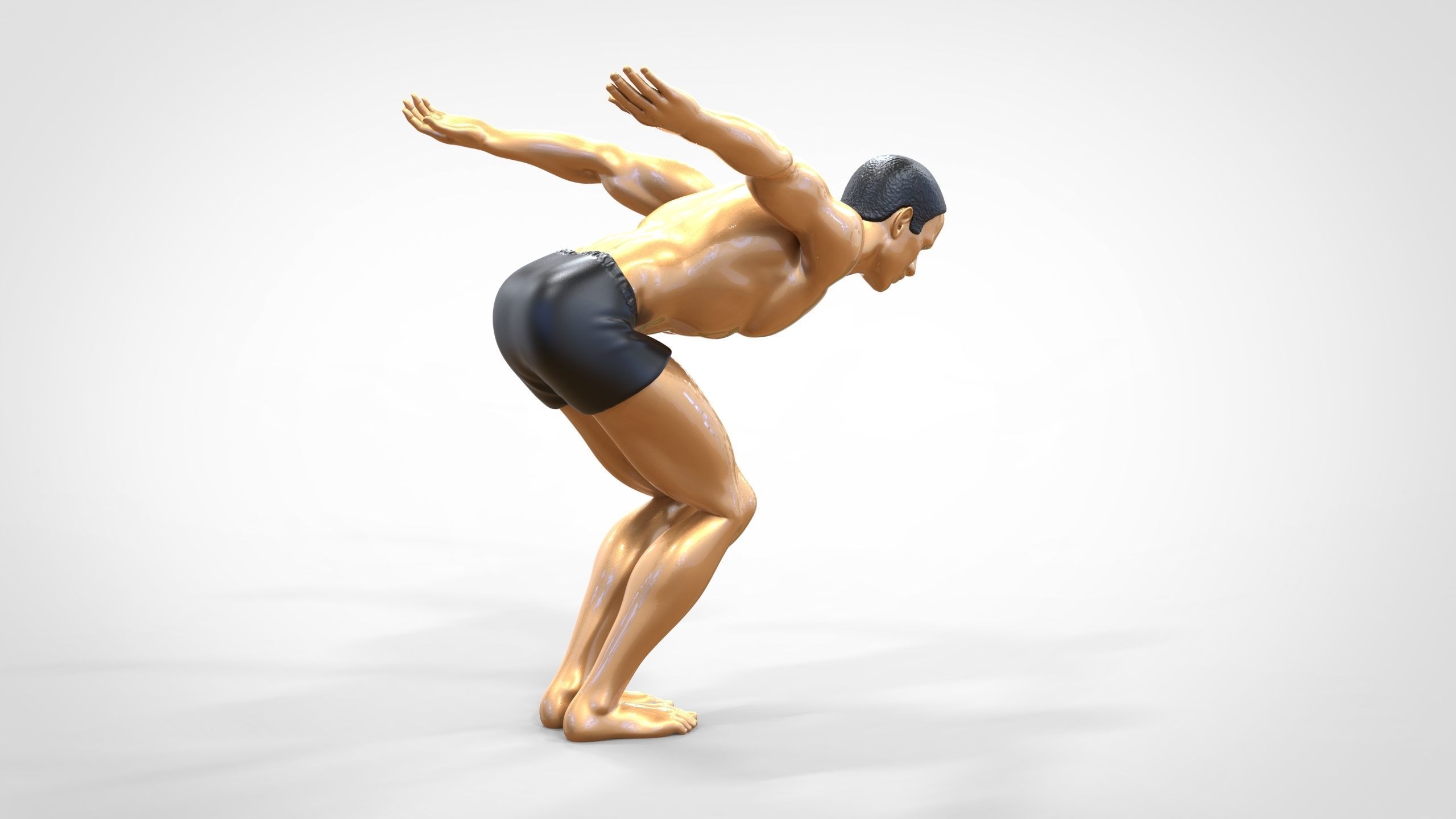 N1 swimmer is diving 3D print model_3