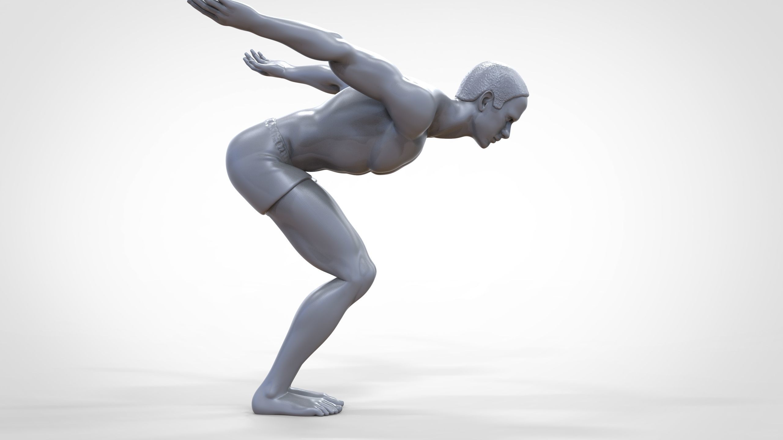 N1 swimmer is diving 3D print model_22