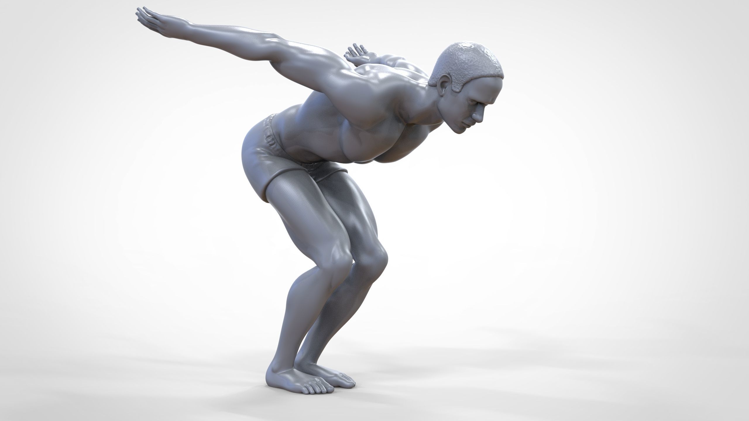 N1 swimmer is diving 3D print model_23