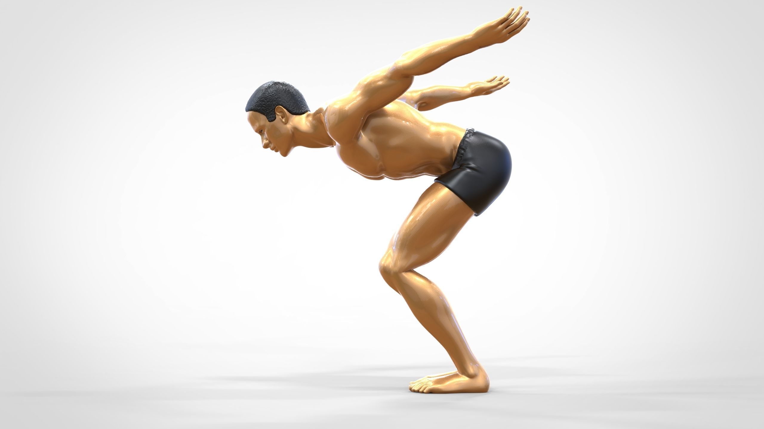 N1 swimmer is diving 3D print model_11