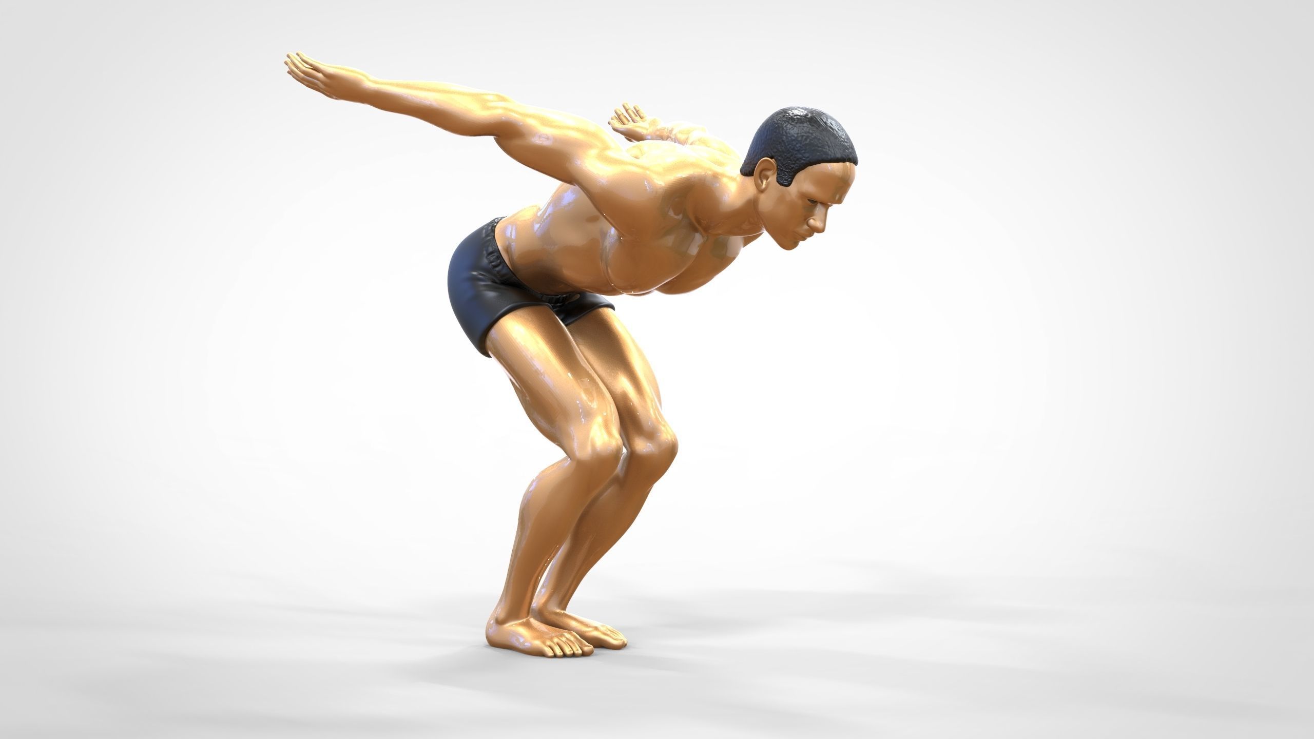 N1 swimmer is diving 3D print model_20