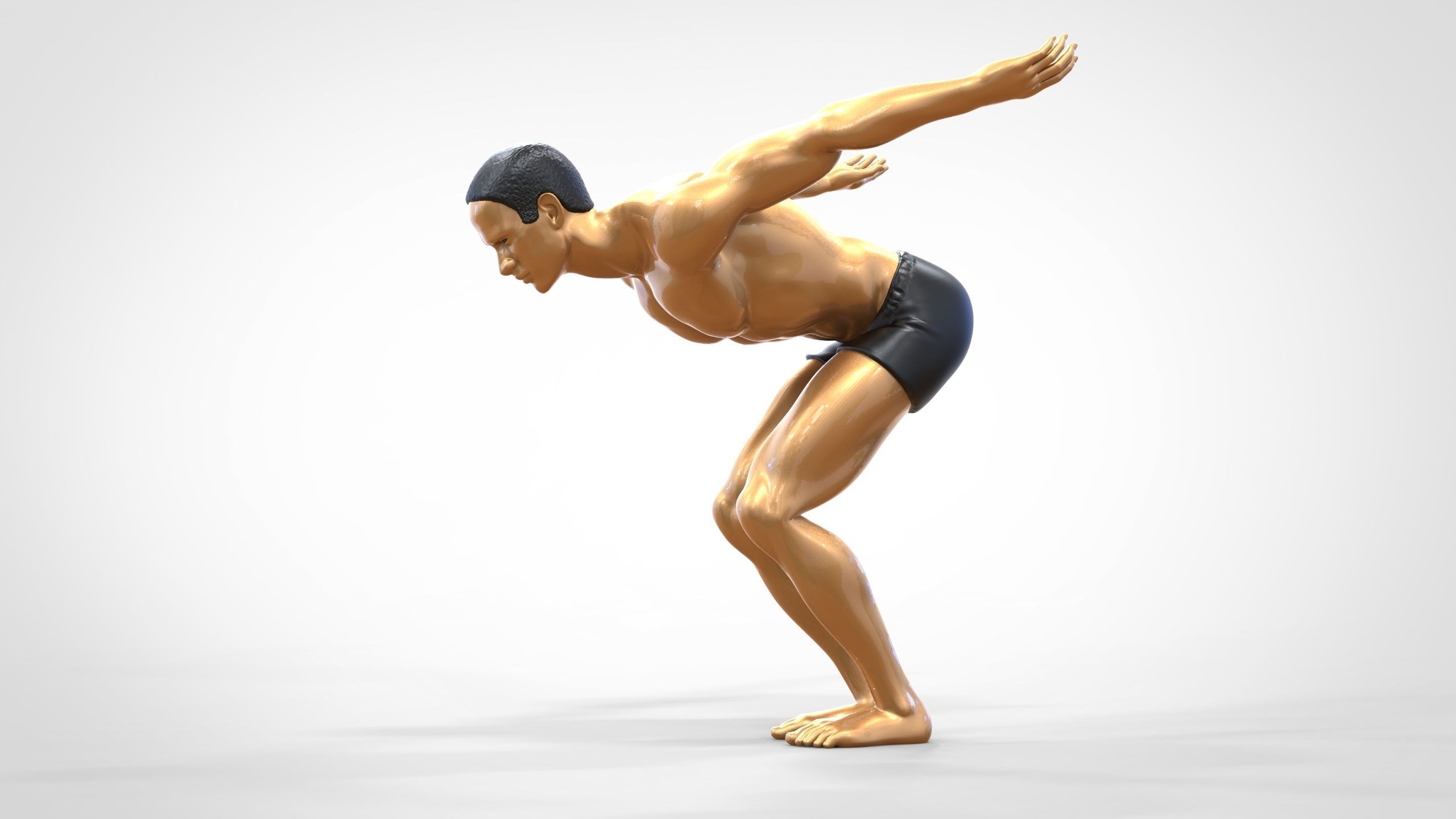 N1 swimmer is diving 3D print model_12
