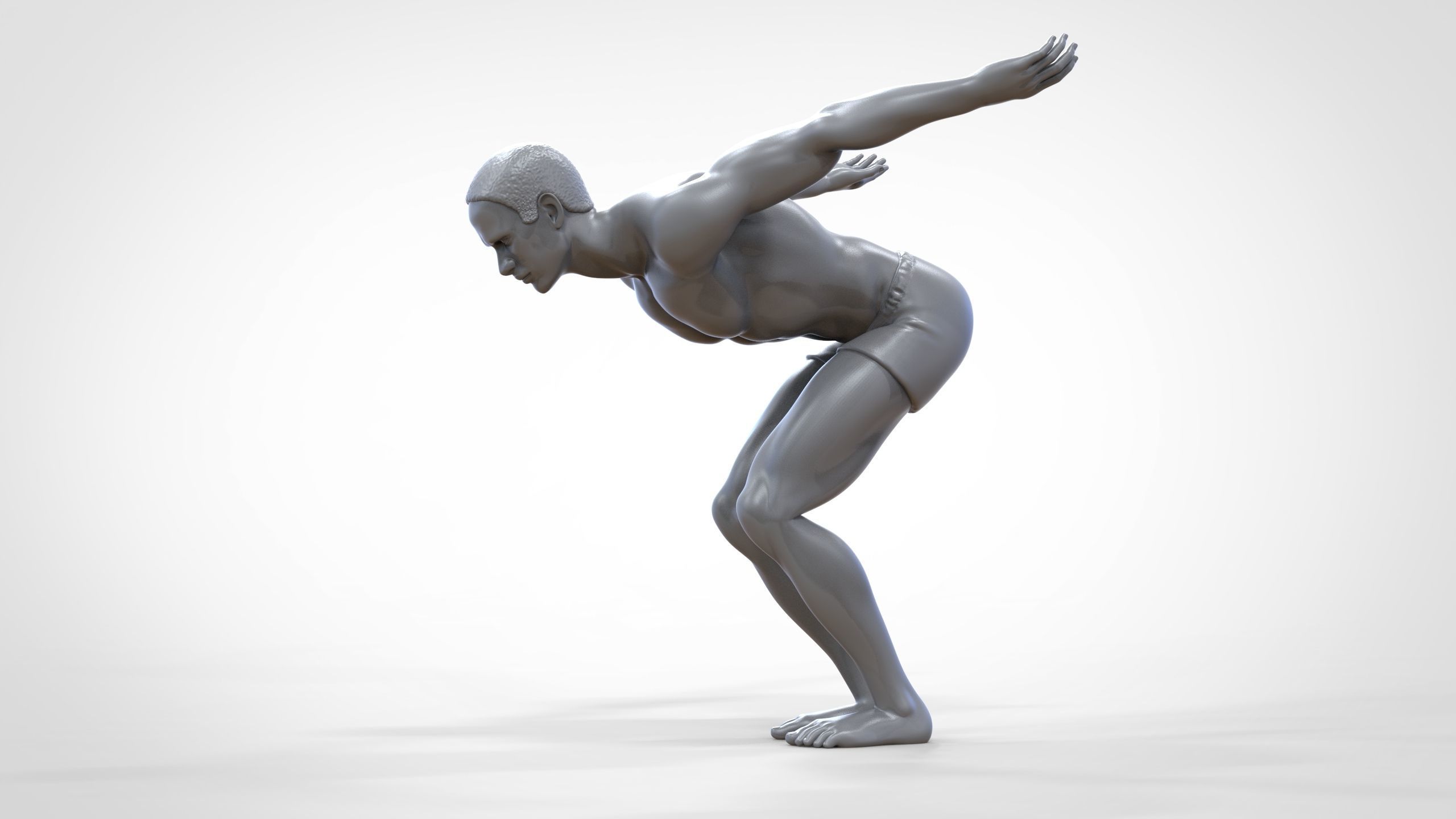 N1 swimmer is diving 3D print model_28