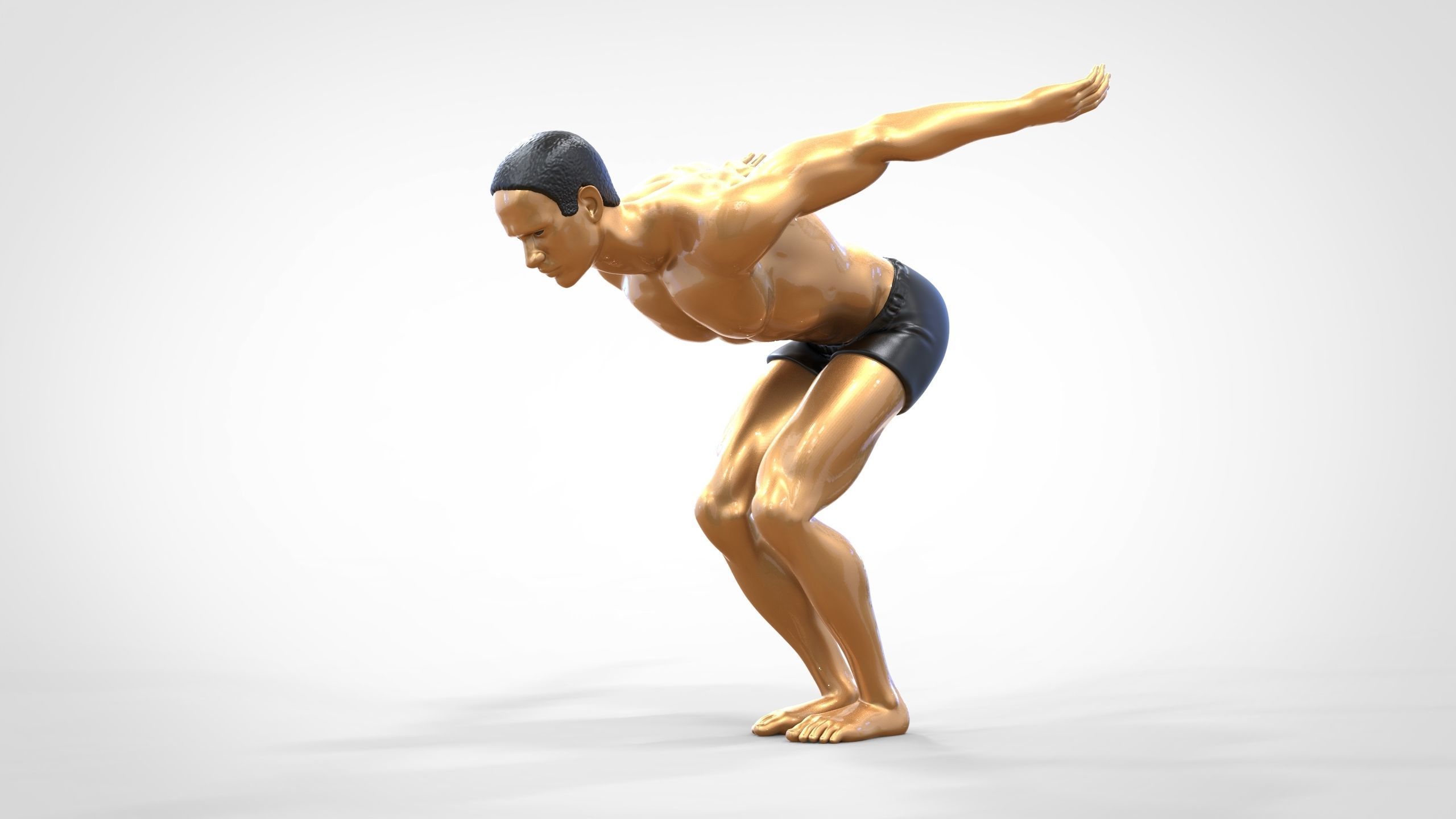 N1 swimmer is diving 3D print model_13