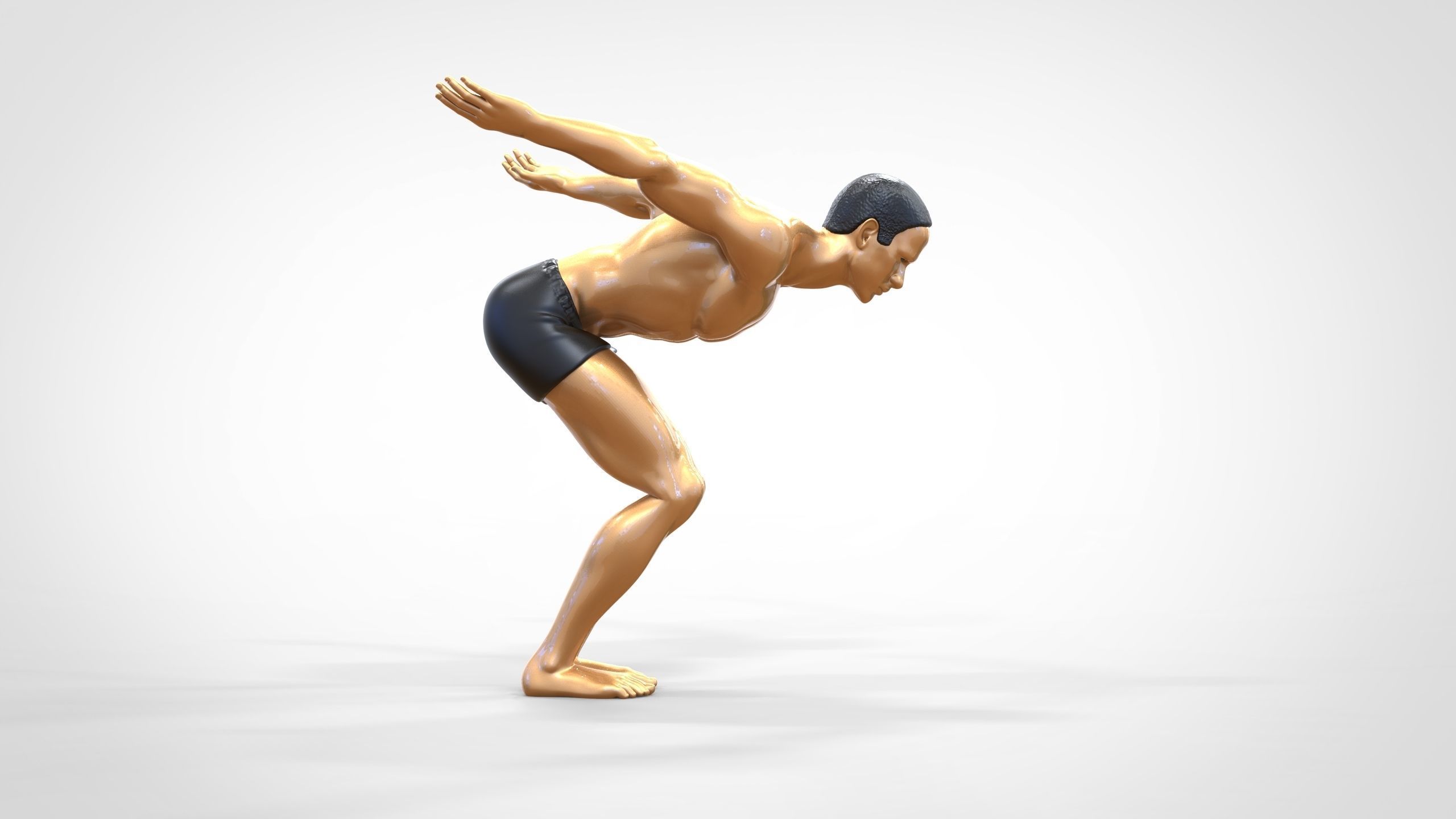 N1 swimmer is diving 3D print model_2