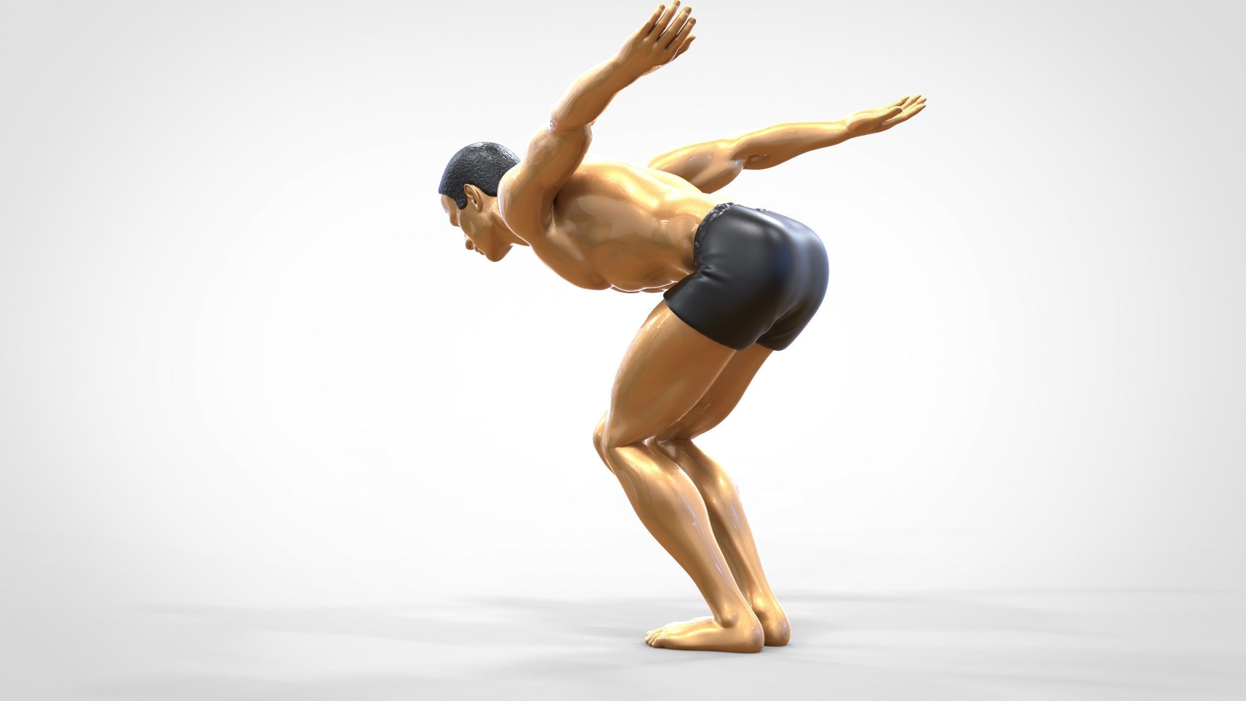 N1 swimmer is diving 3D print model_9