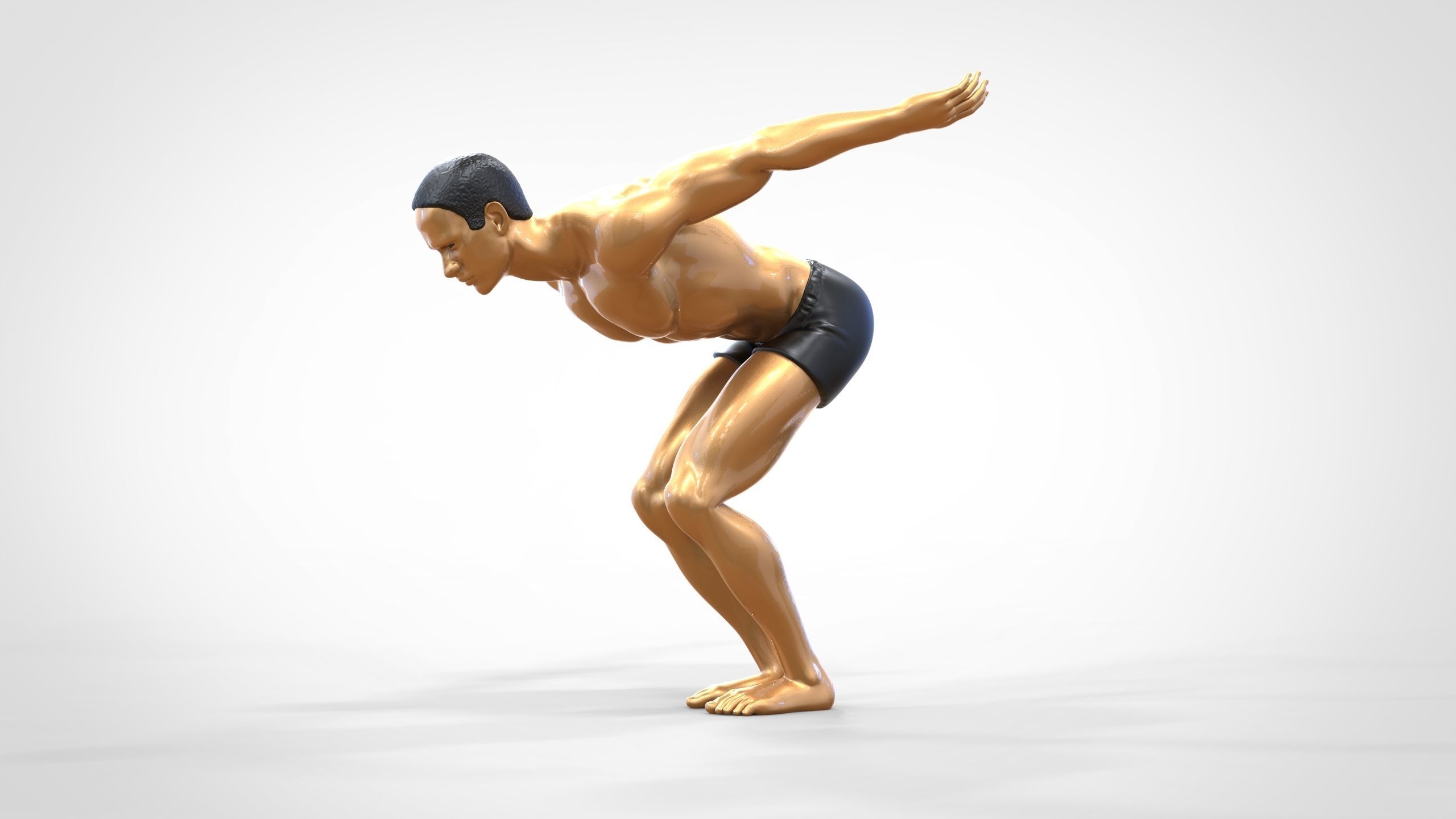 N1 swimmer is diving 3D print model_21