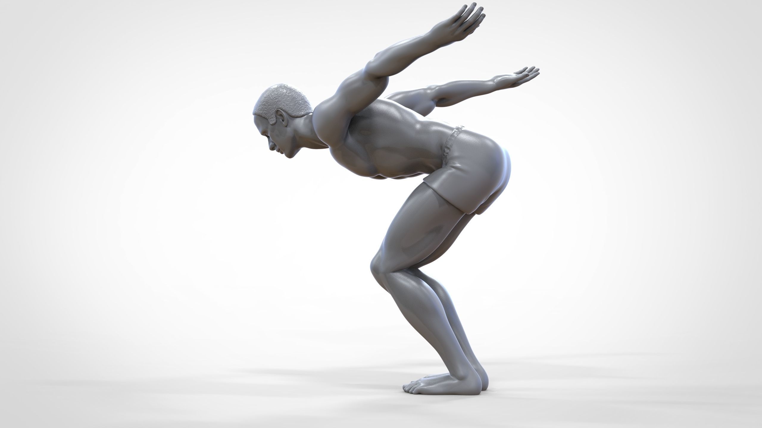 N1 swimmer is diving 3D print model_27