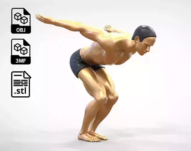 N1 swimmer is diving 3D print model