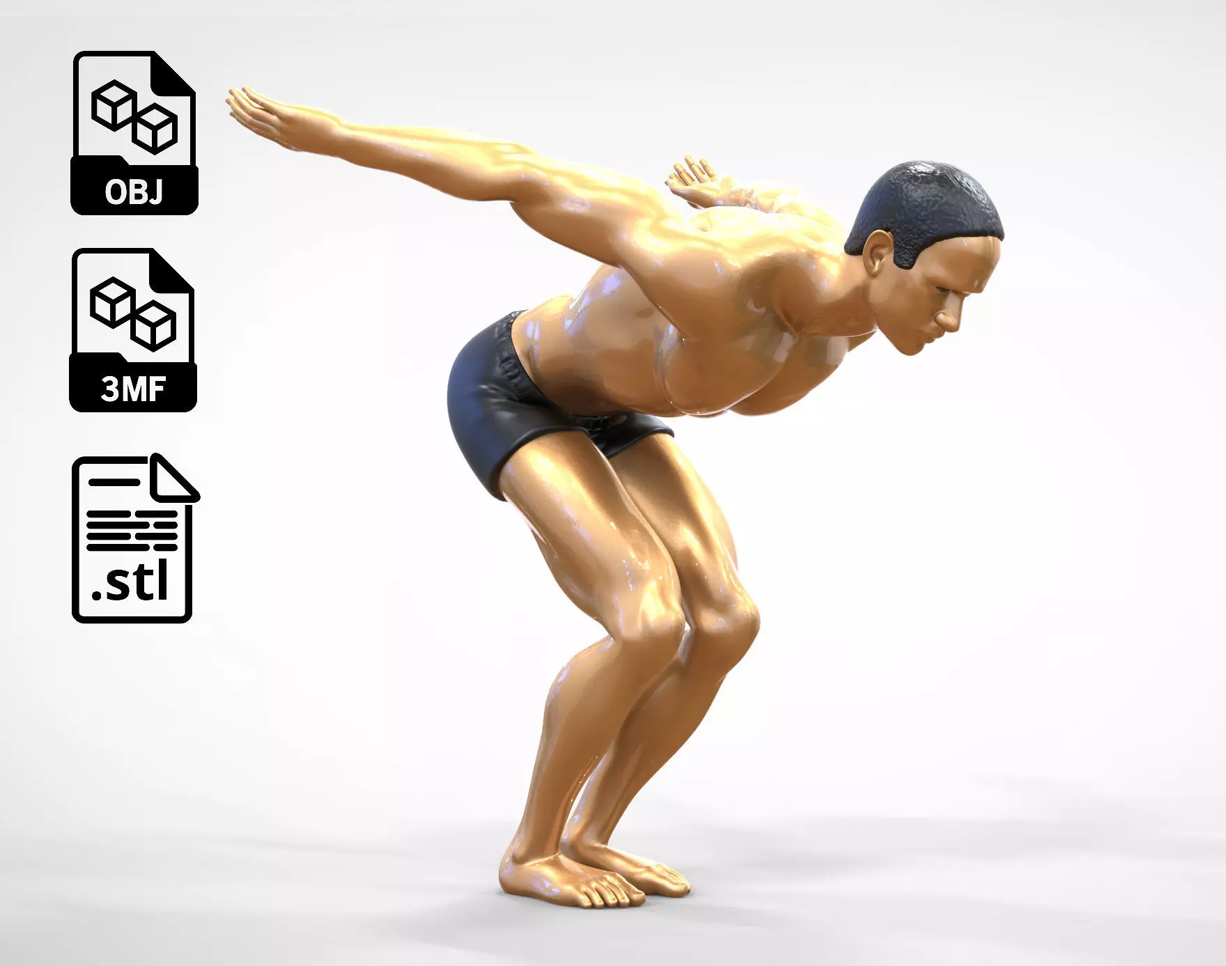 N1 swimmer is diving 3D print model_0