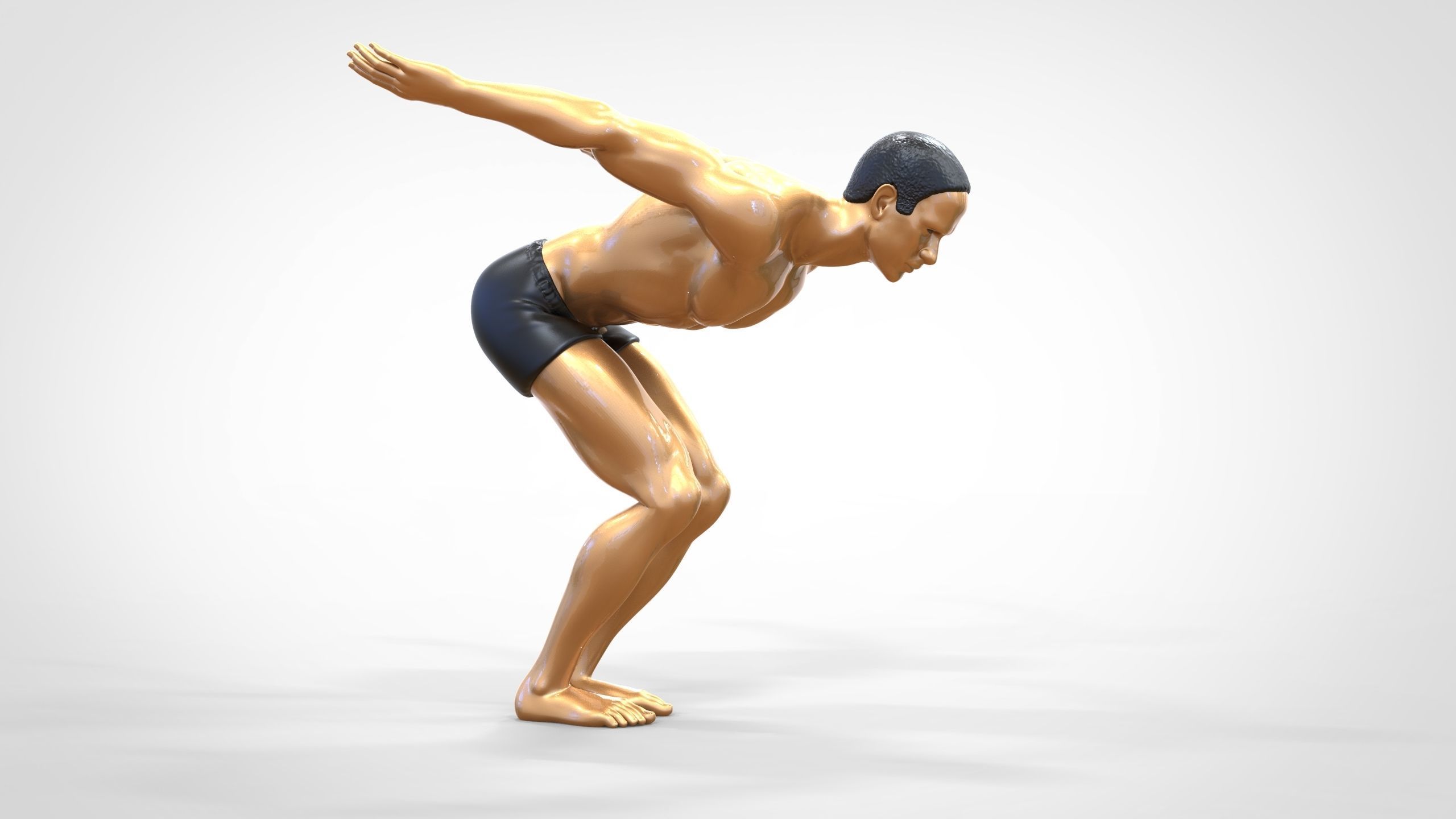 N1 swimmer is diving 3D print model_5