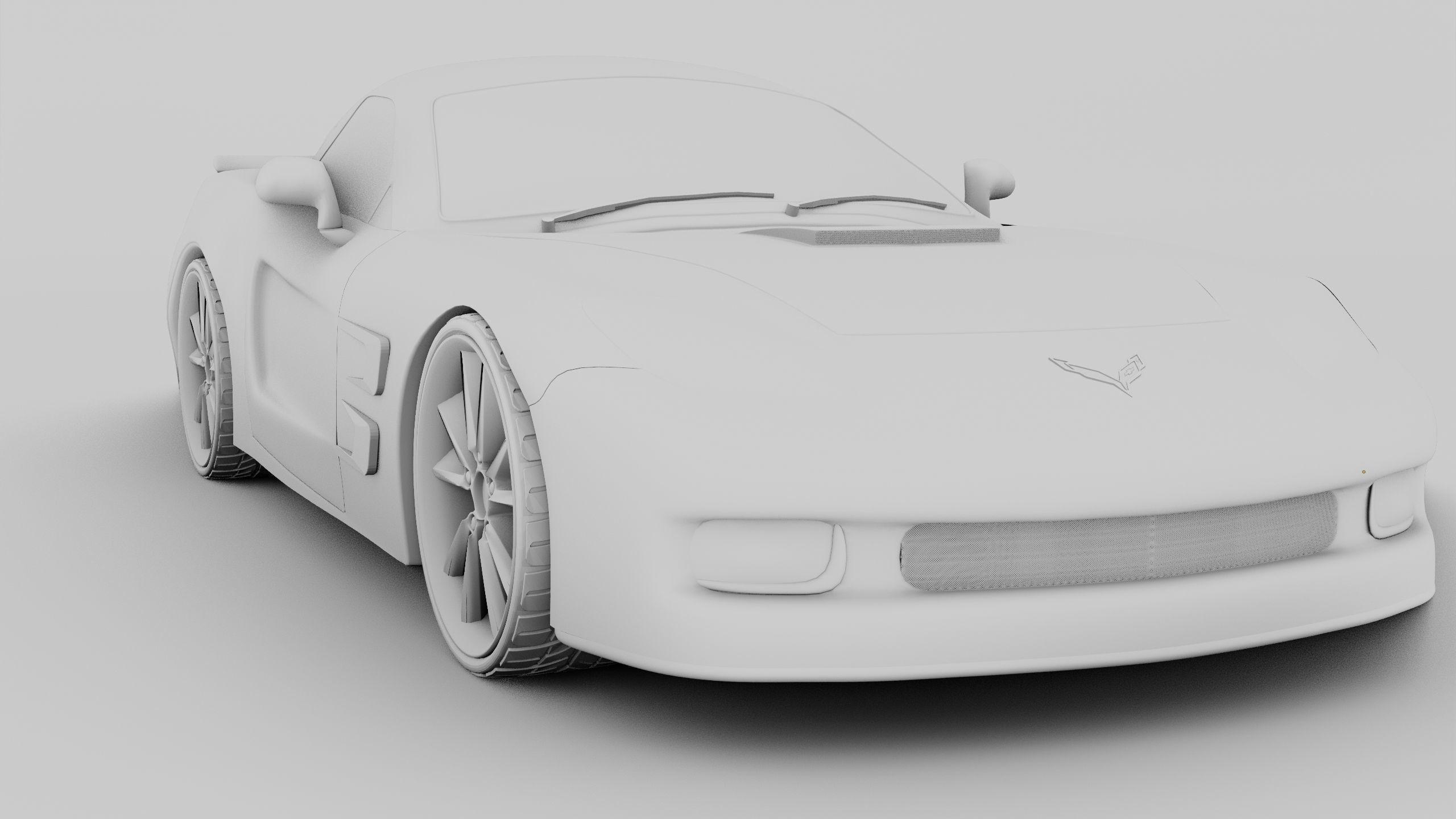 Corvette car 3d model Low-poly 3D model_9