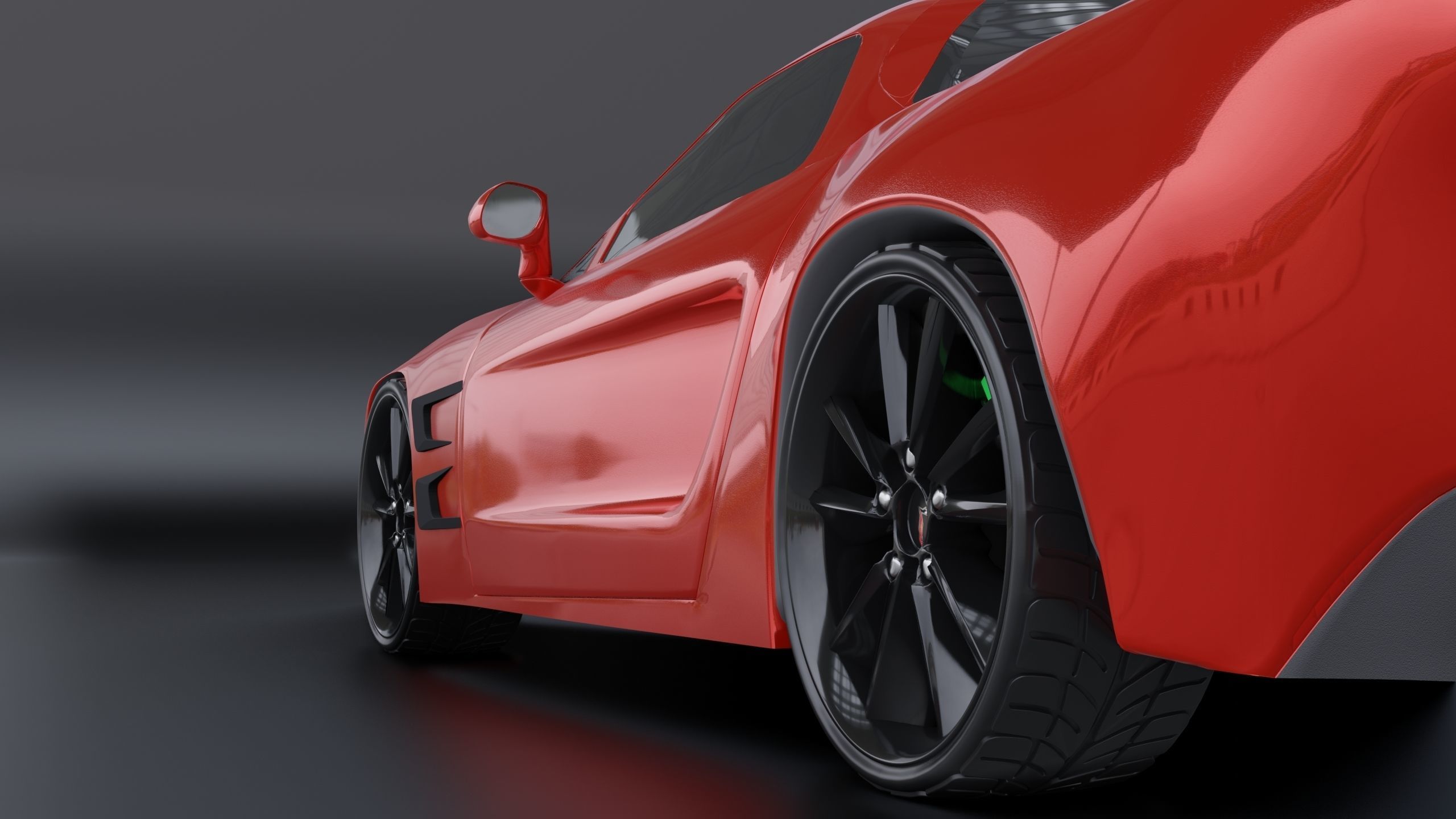 Corvette car 3d model Low-poly 3D model_6