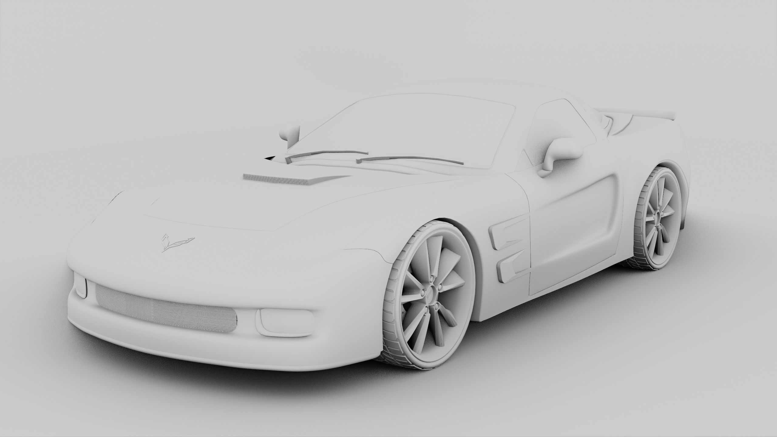 Corvette car 3d model Low-poly 3D model_14