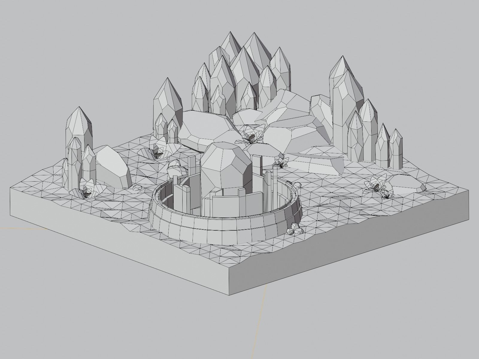 Low-poly desert crystal in Low-poly 3D model_7