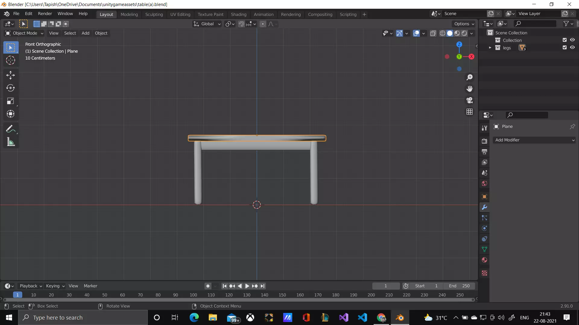 Table Low-poly 3D model_0