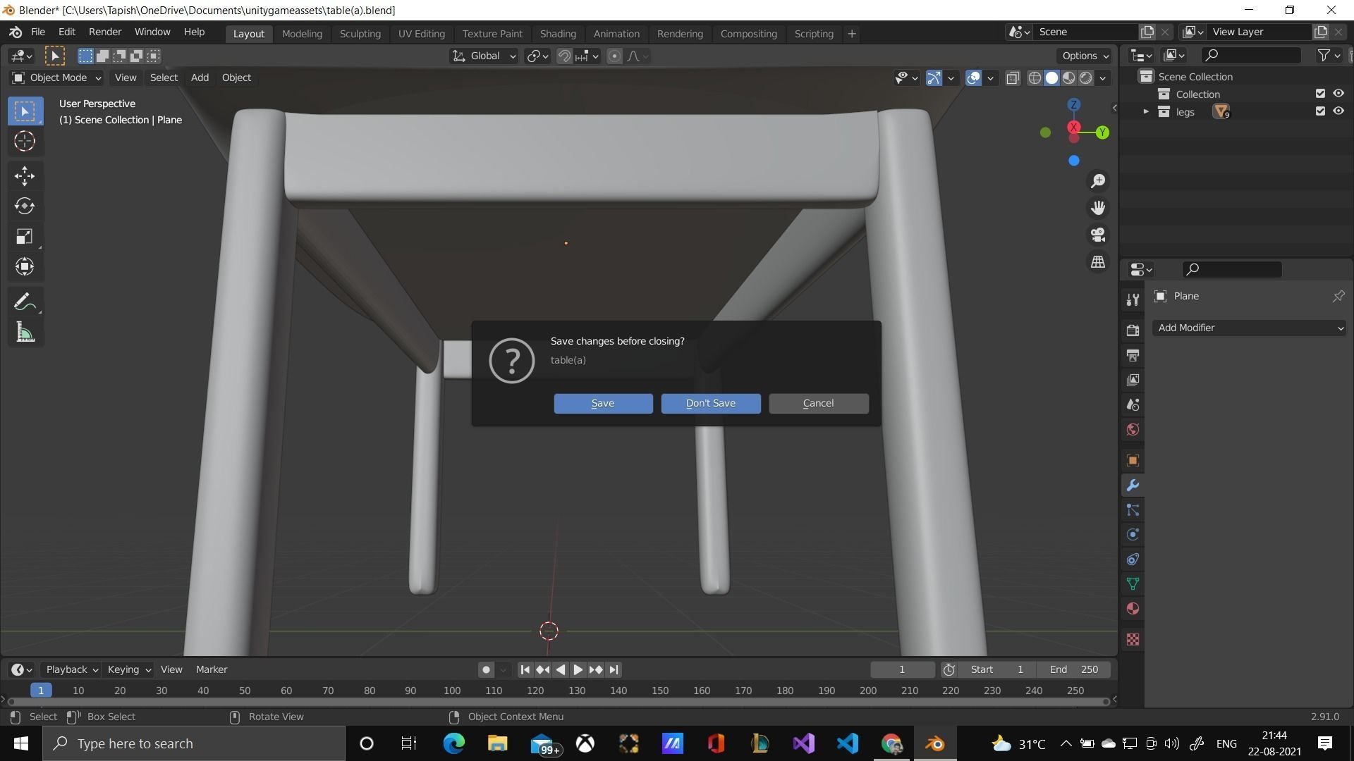 Table Low-poly 3D model_5
