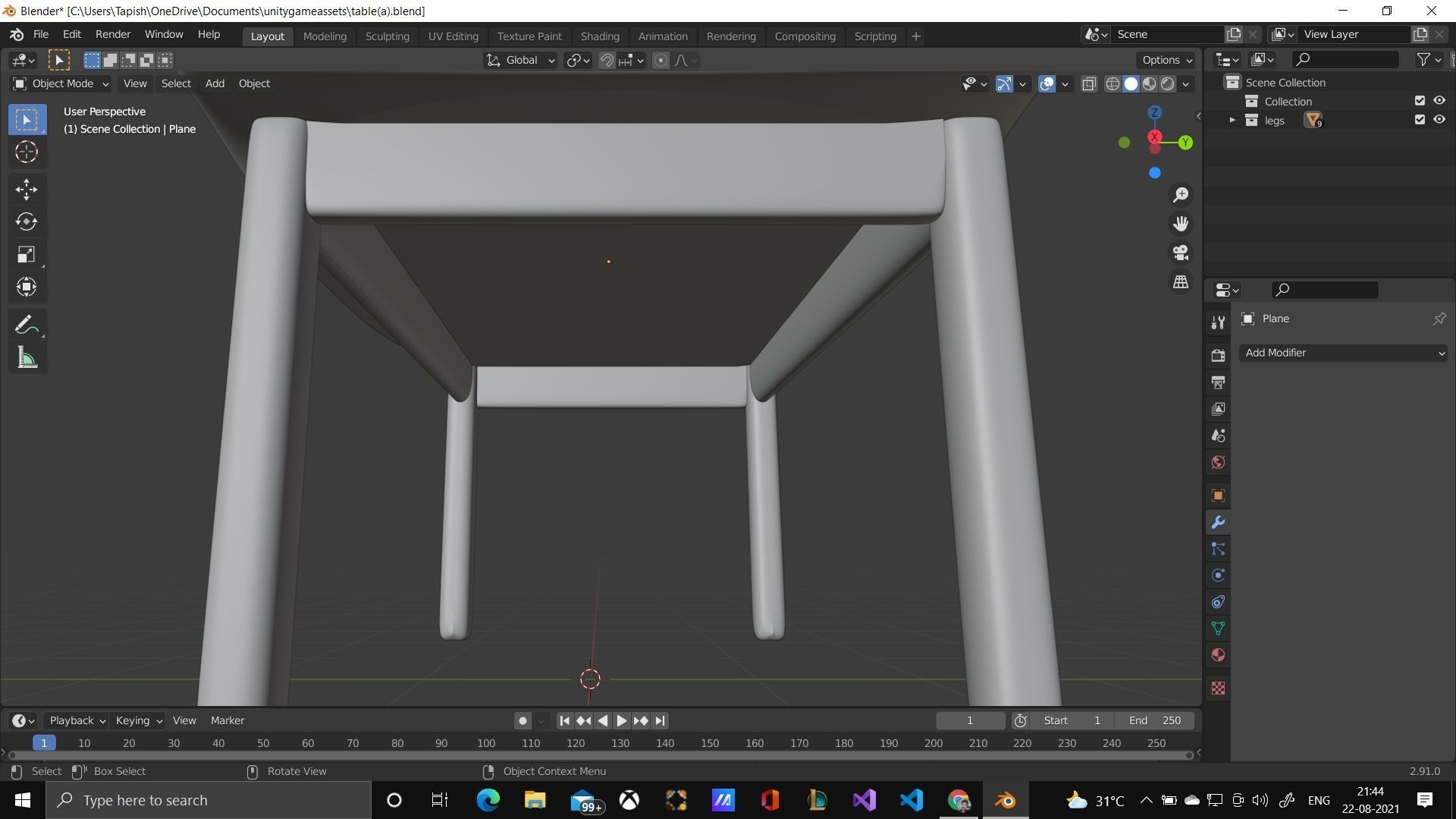 Table Low-poly 3D model_4