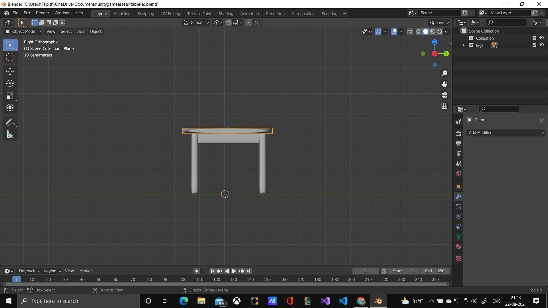 Table Low-poly 3D model_1