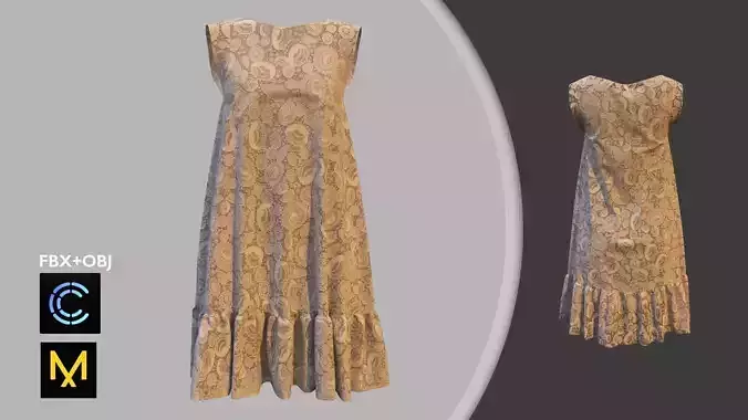 Dress Marvelous Designer 3D model